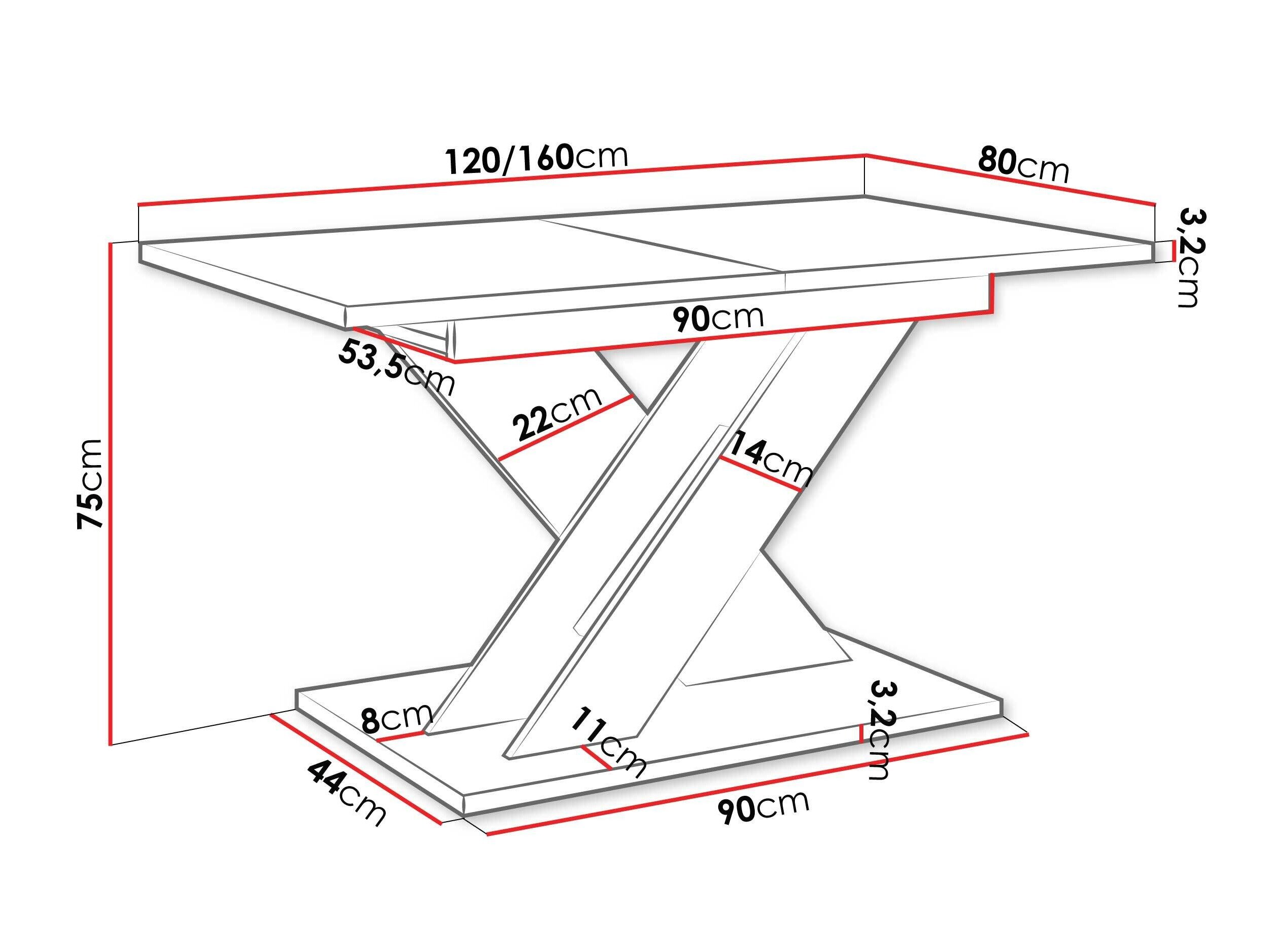 Tafel Goodyear 141 (Zwart marmer + Zwart)
