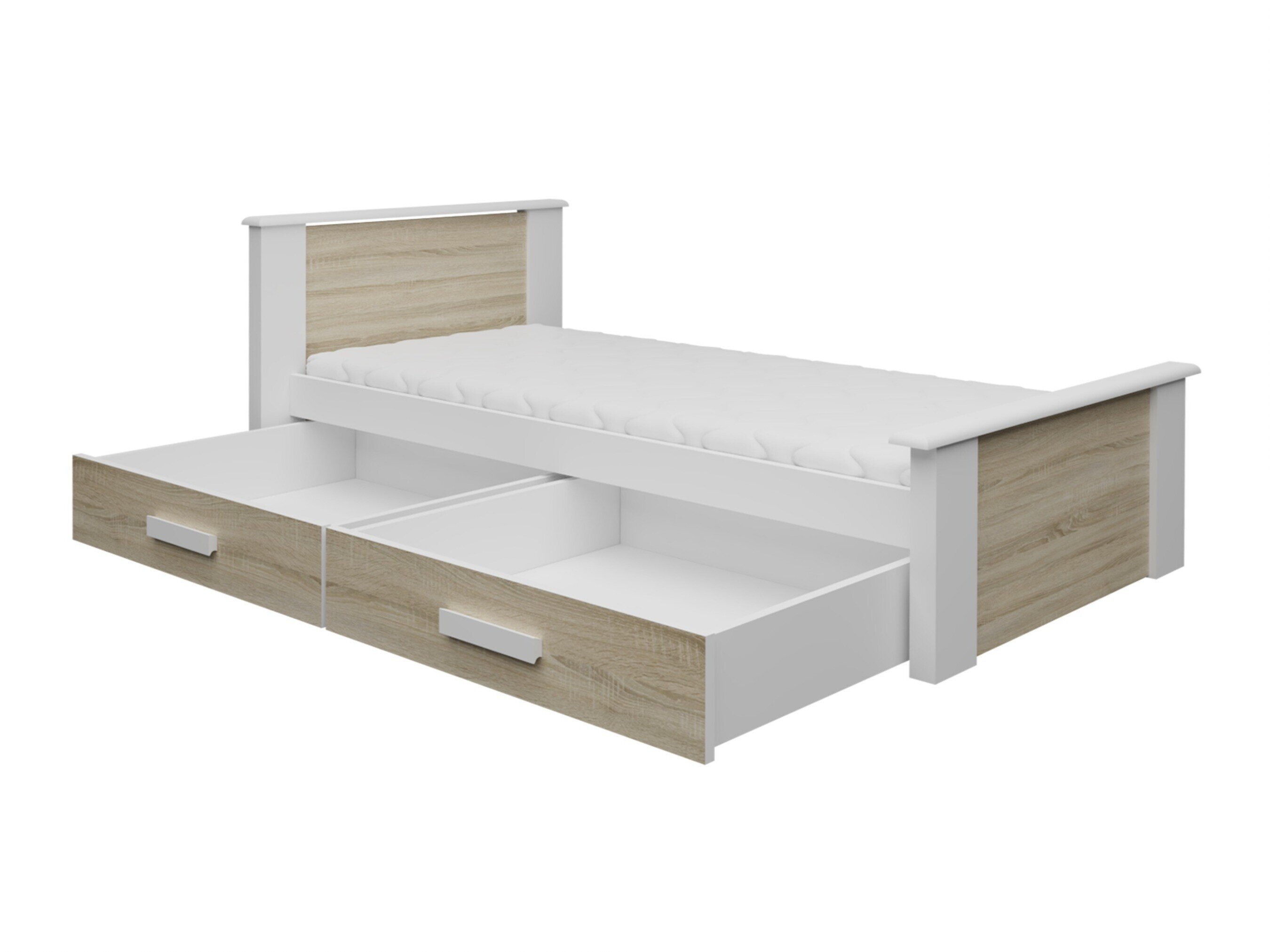 Bed Henderson 116 (Wit + Grijs)