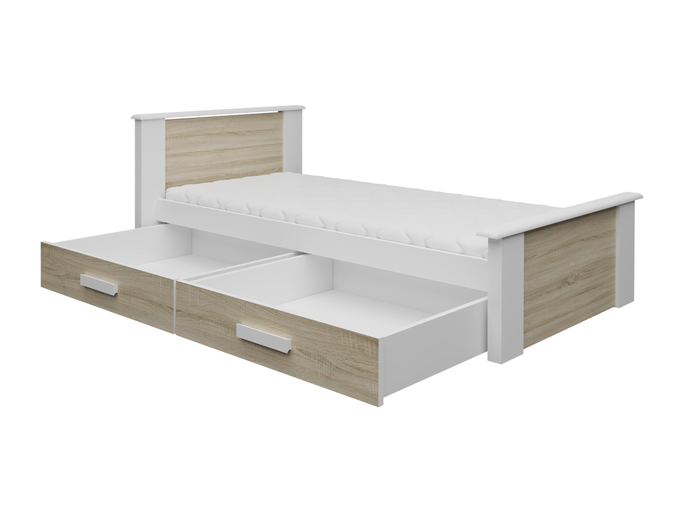 Bed Henderson 116 (Wit + Sonoma eik)