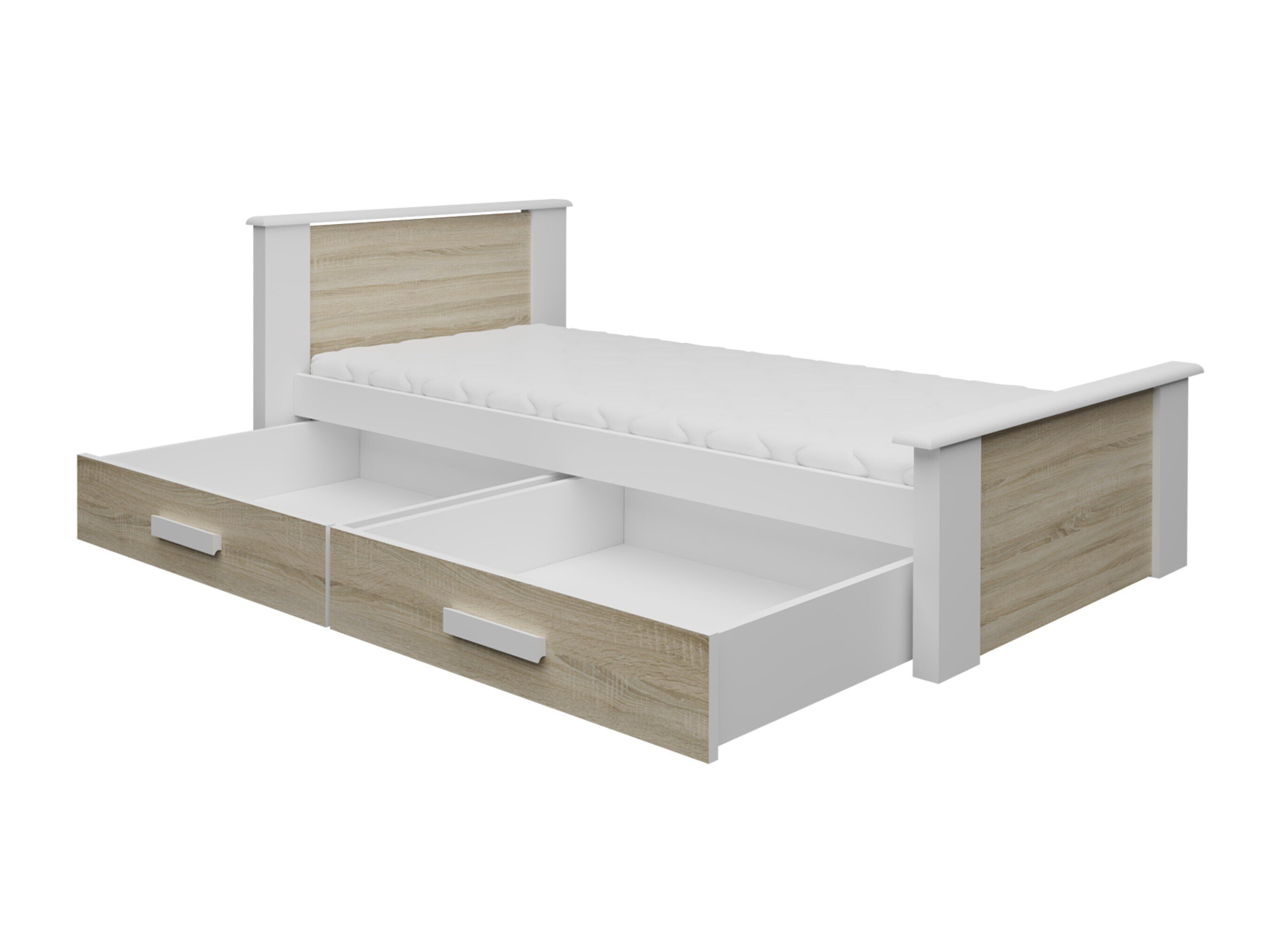 Bed Henderson 116 (Wit + Truffel)