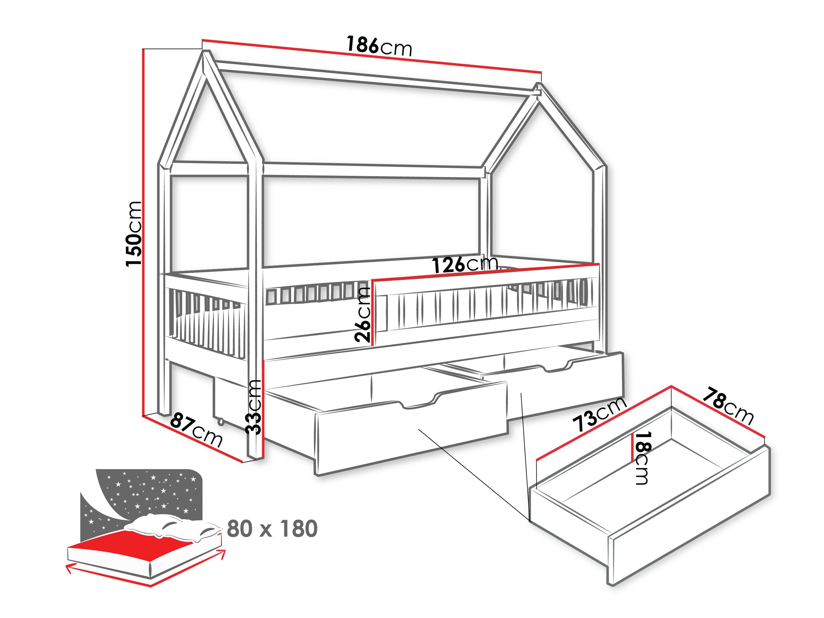 Bed Henderson 167 (Wit)