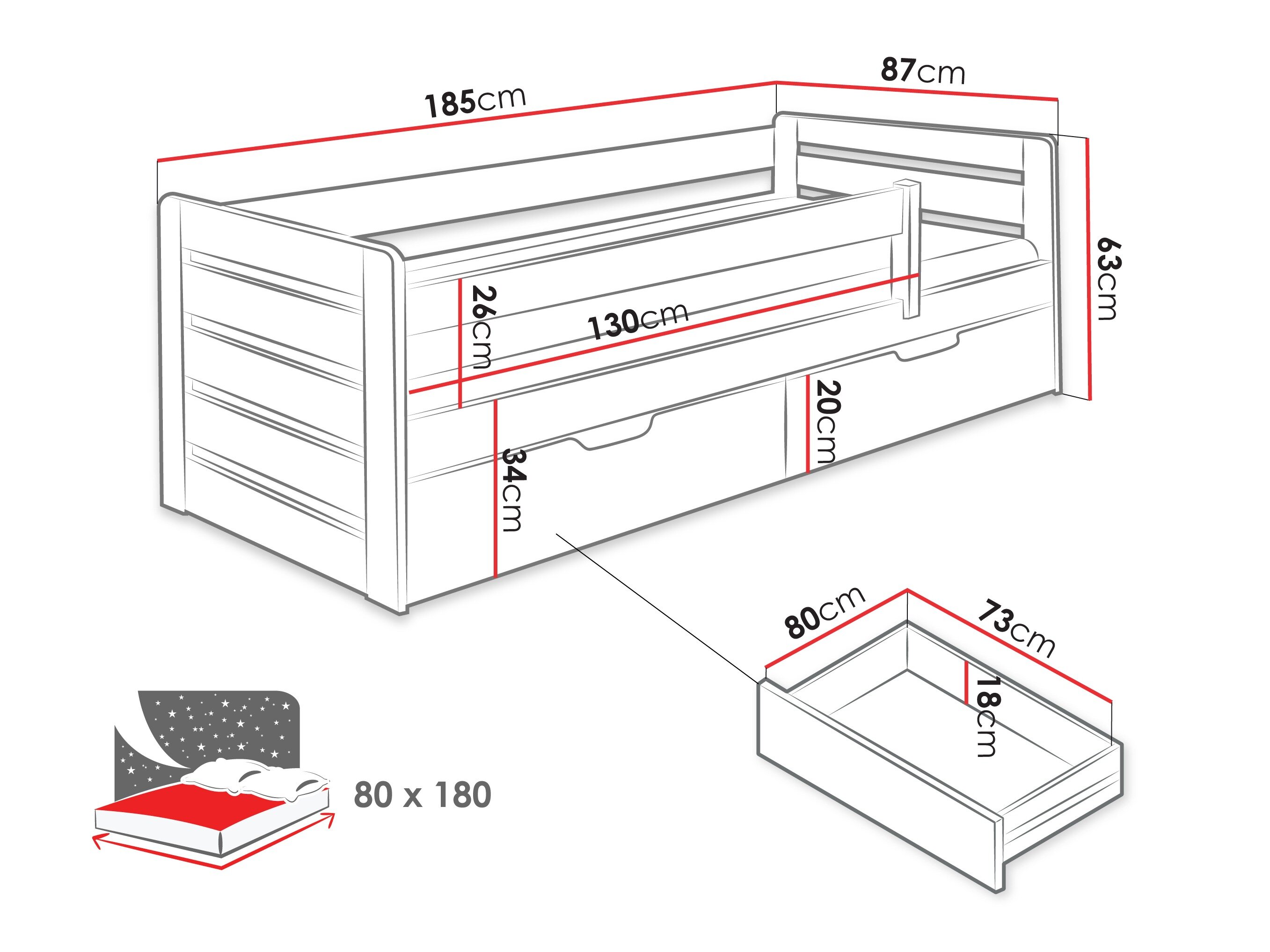 Bed Henderson 173 (Wit)