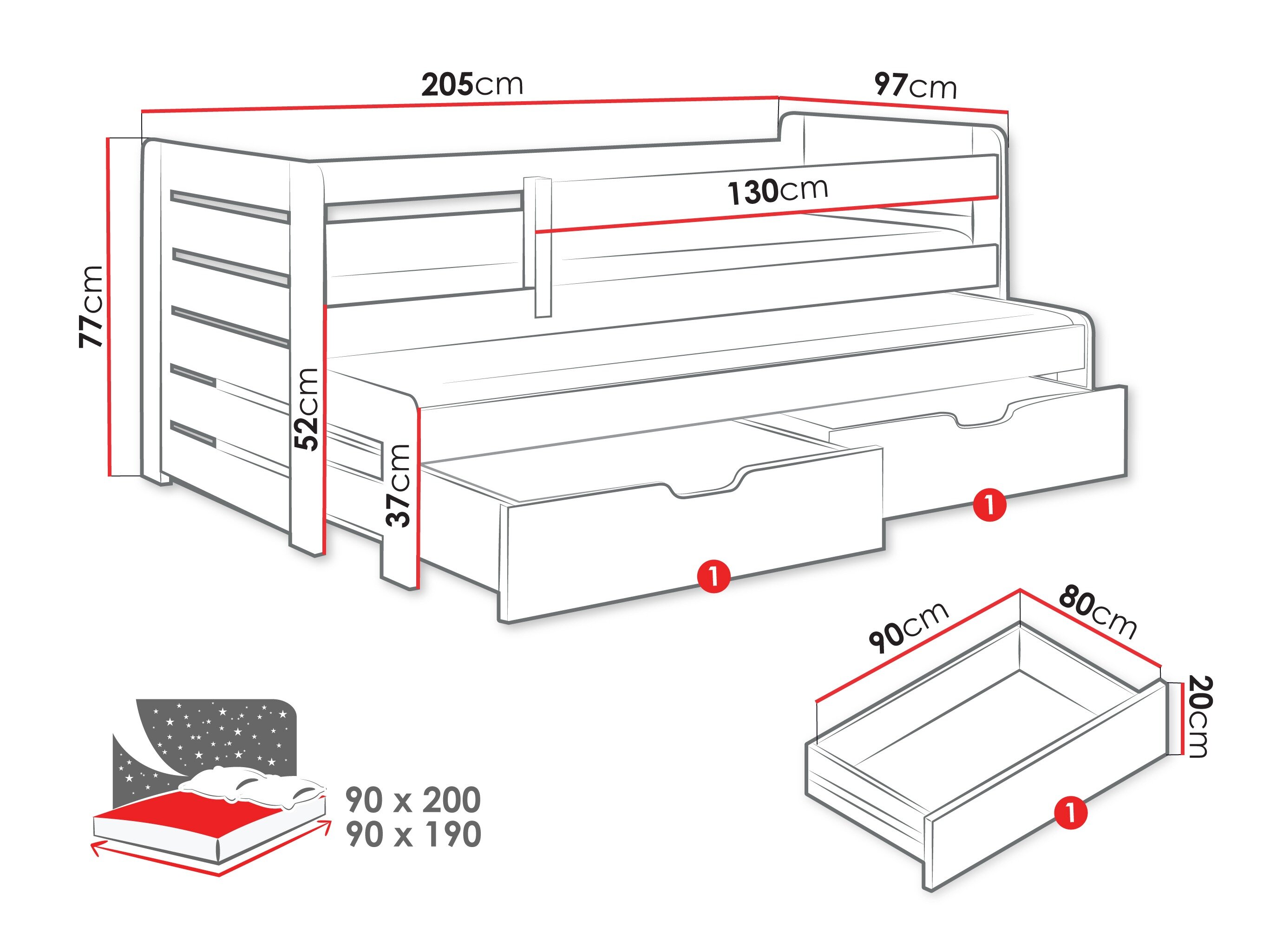 Bed Henderson 127 (Wit)