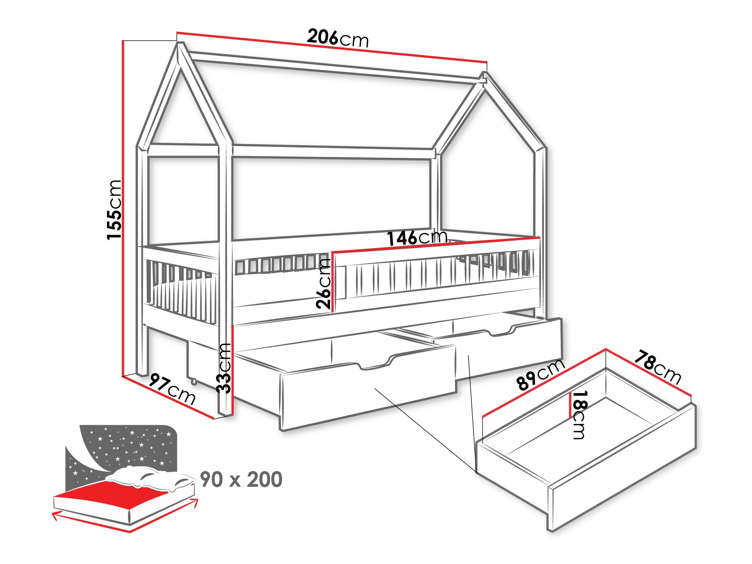 Bed Henderson 168 (Wit)