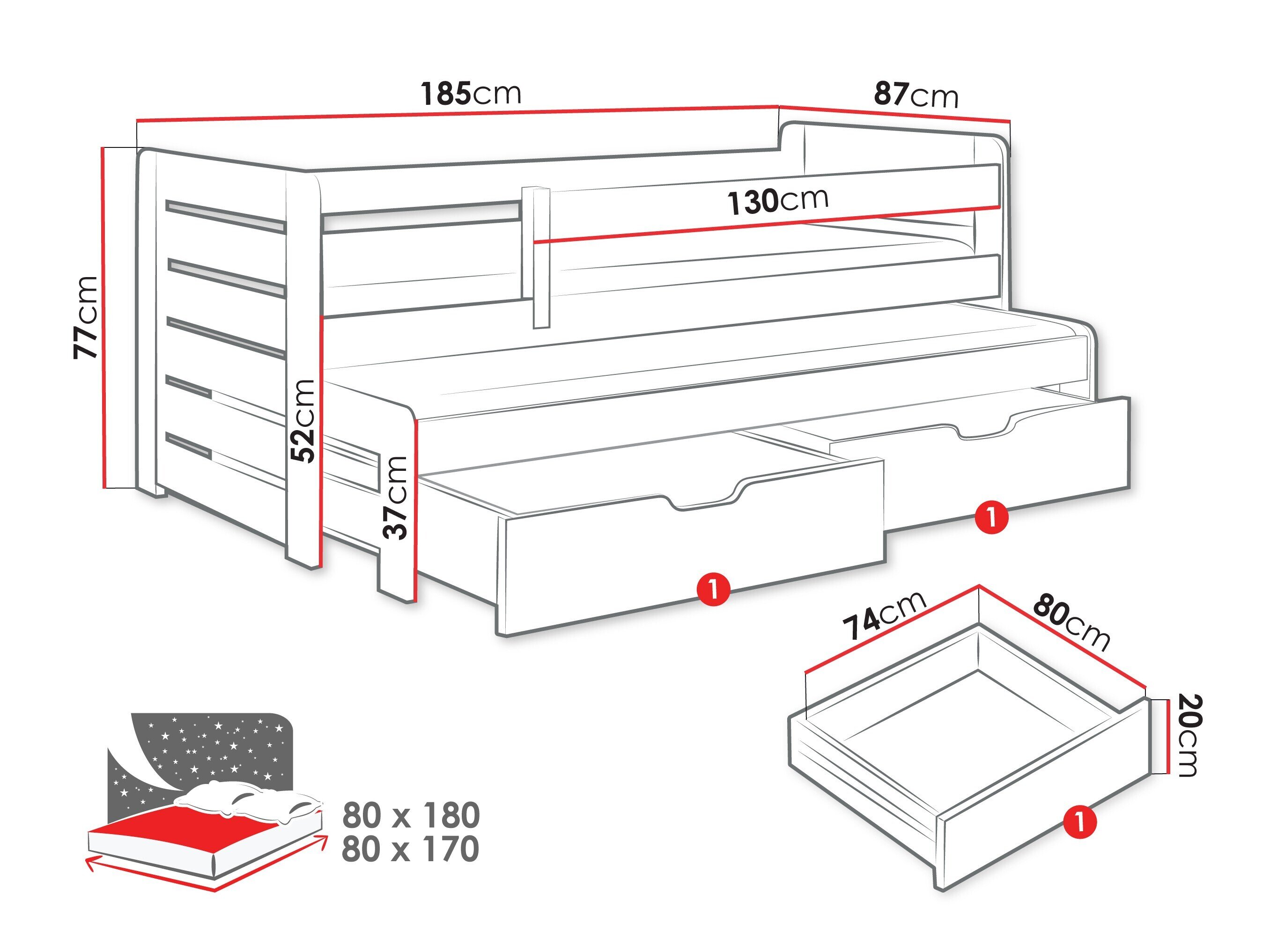 Bed Henderson 127 (Kasjmier)