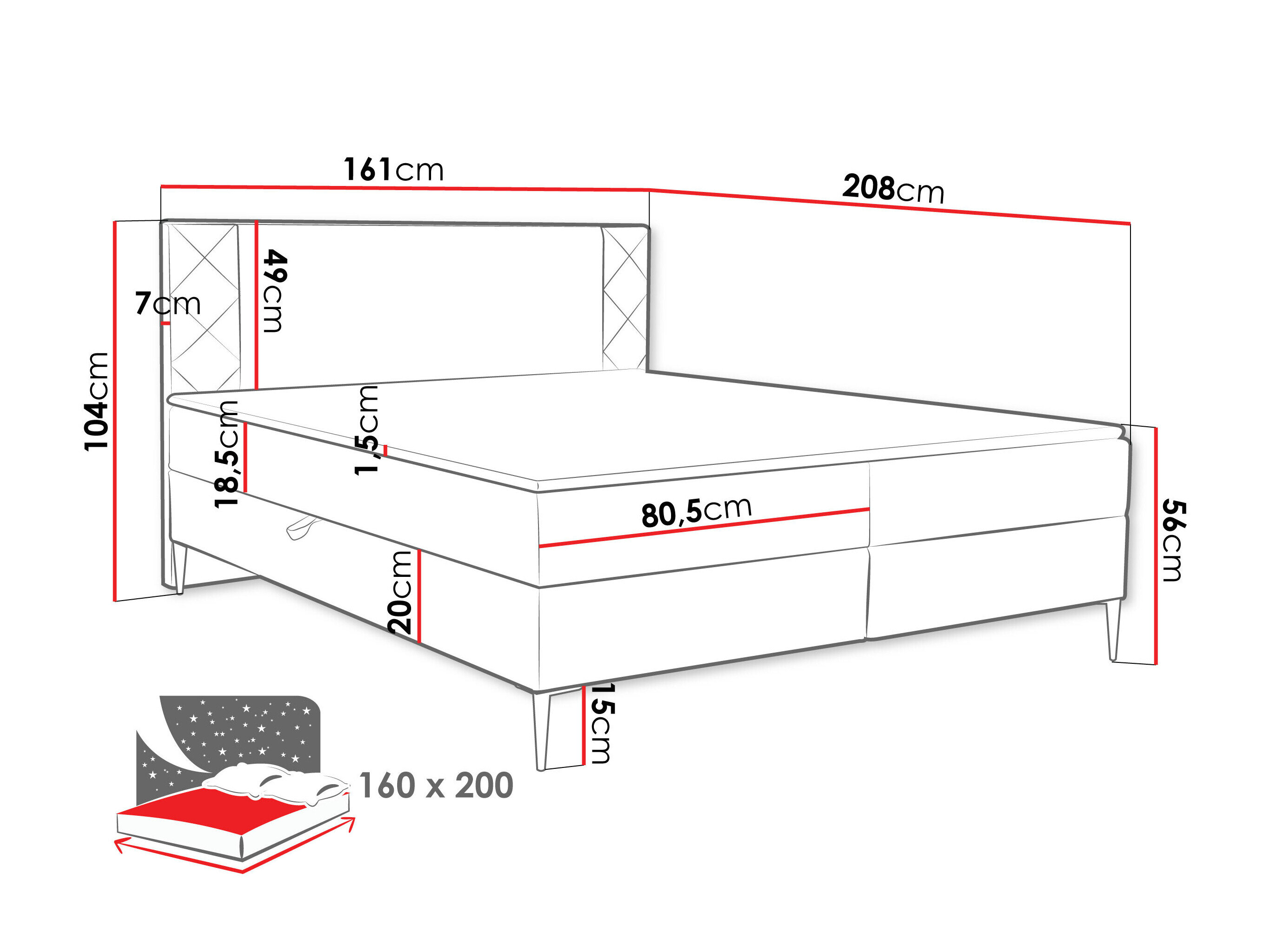 Boxspring Providence 200 (Polo 897)