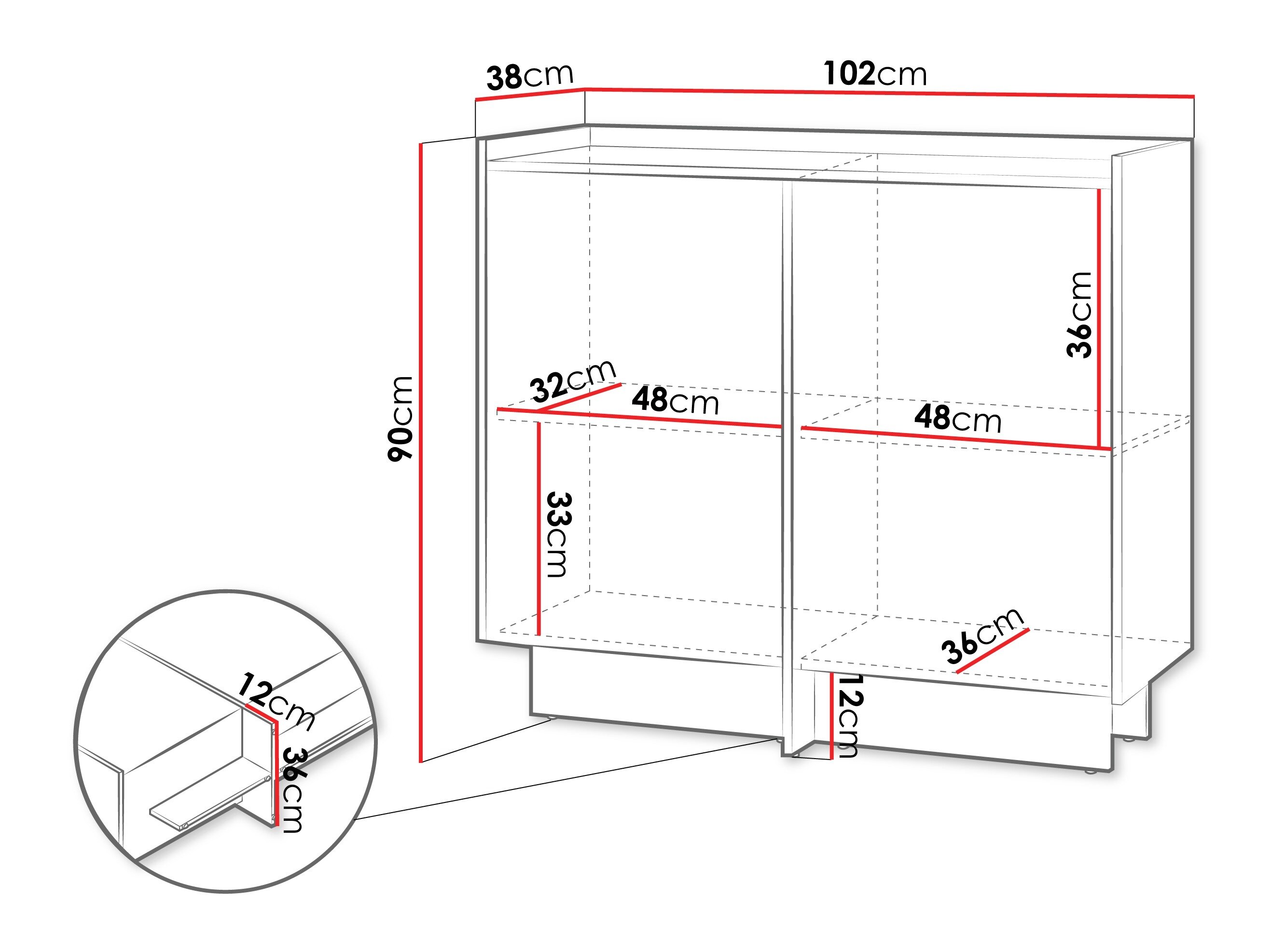 Dressoir Filus I (Donkere eik)