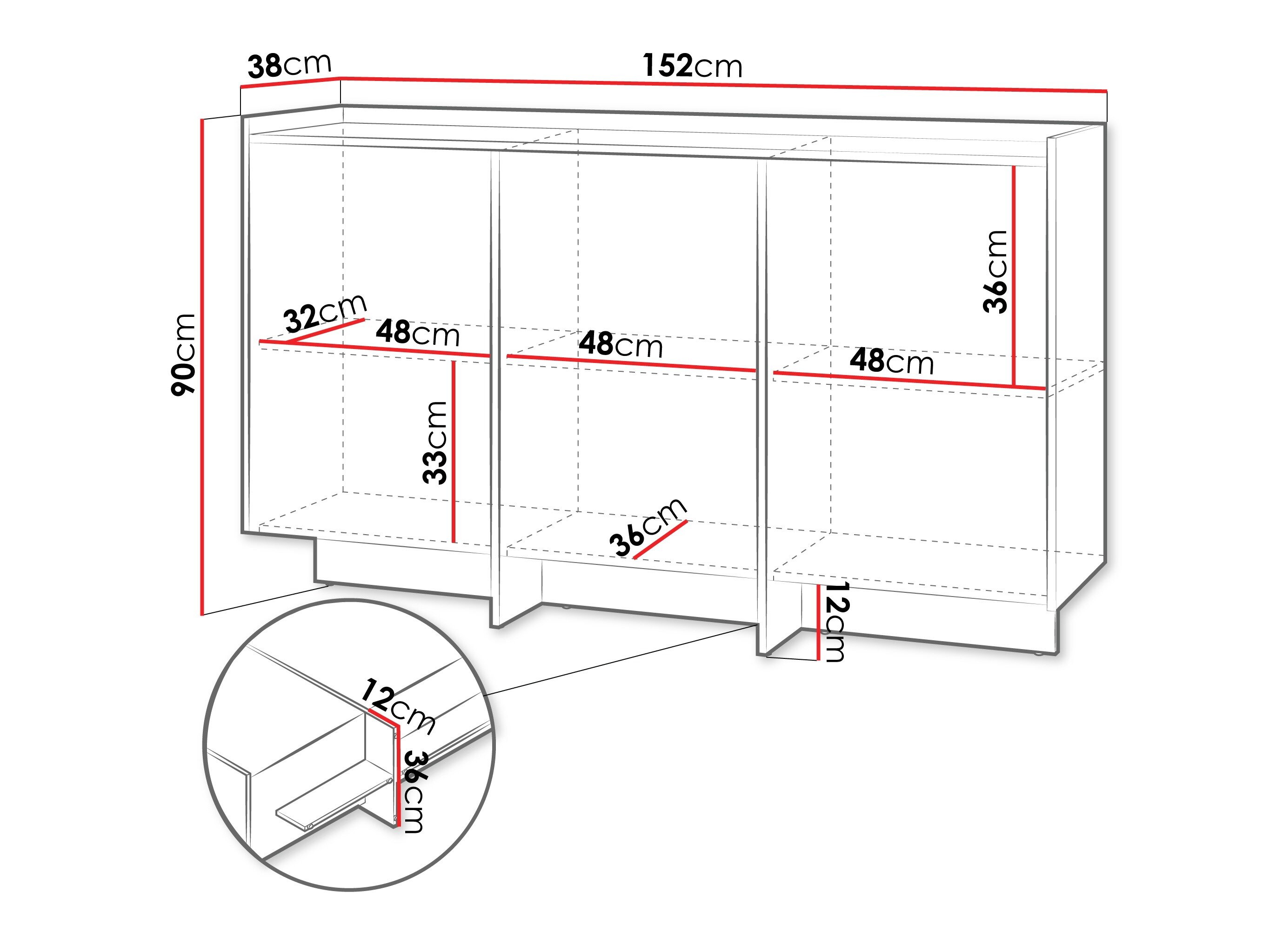 Dressoir Filus II (Donkere eik)