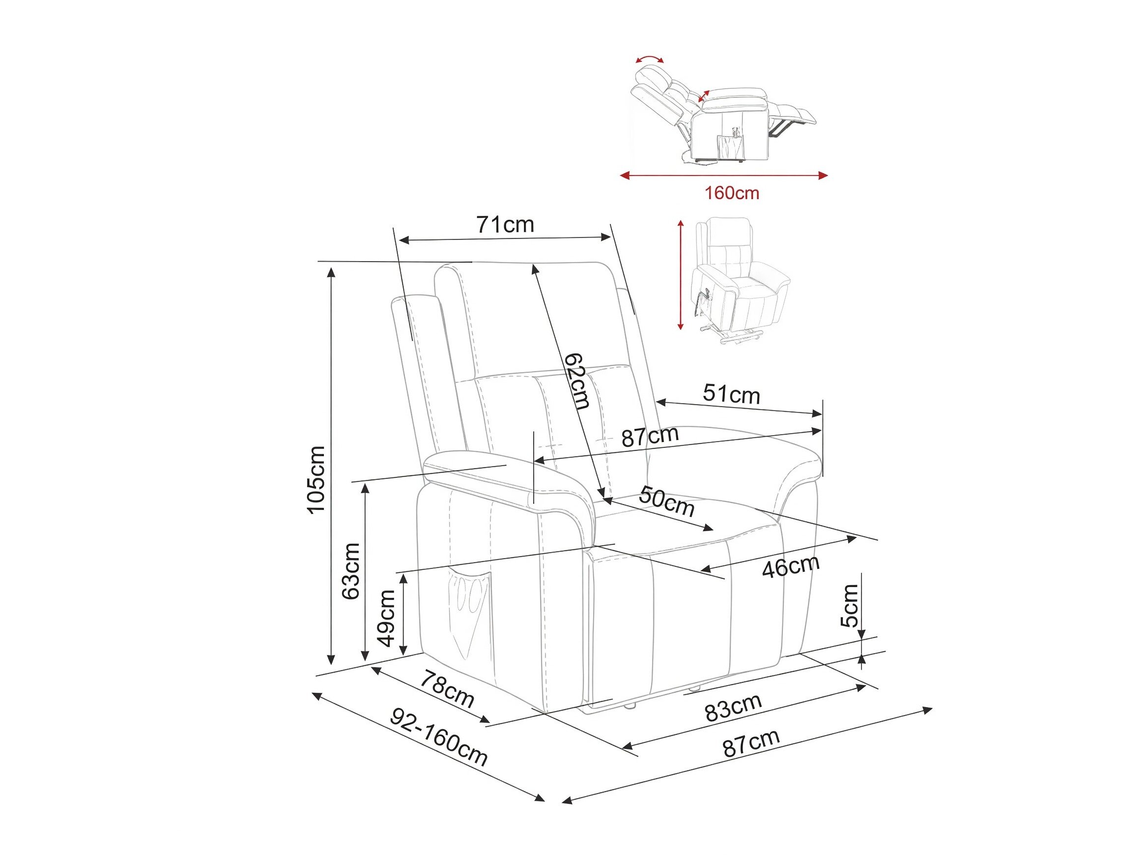 Relaxfauteuil Detroit 1042 (Bruin)