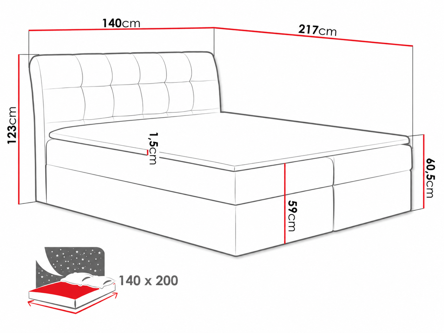Boxspring Campania (Soft 017)