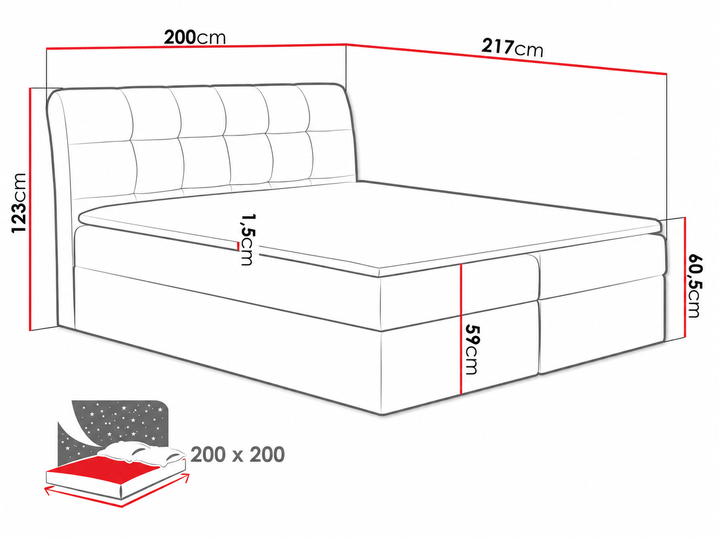 Boxspring Campania (Soft 017)
