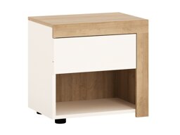 Nachtkastje Feldeli 113 (Riviera eiken + Glanzend wit)