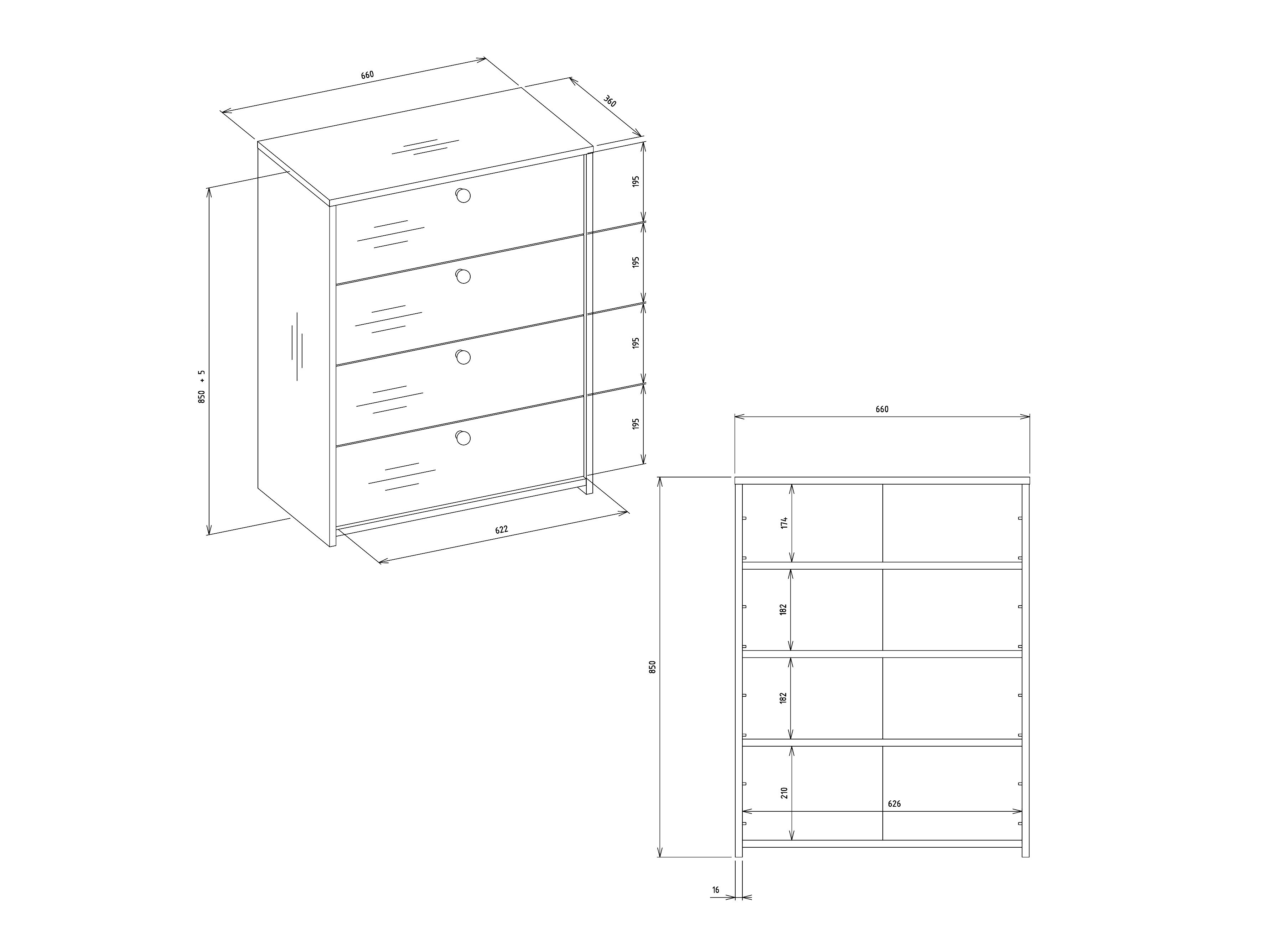 Schoenenkast Mandeville 401 (Kasjmier)