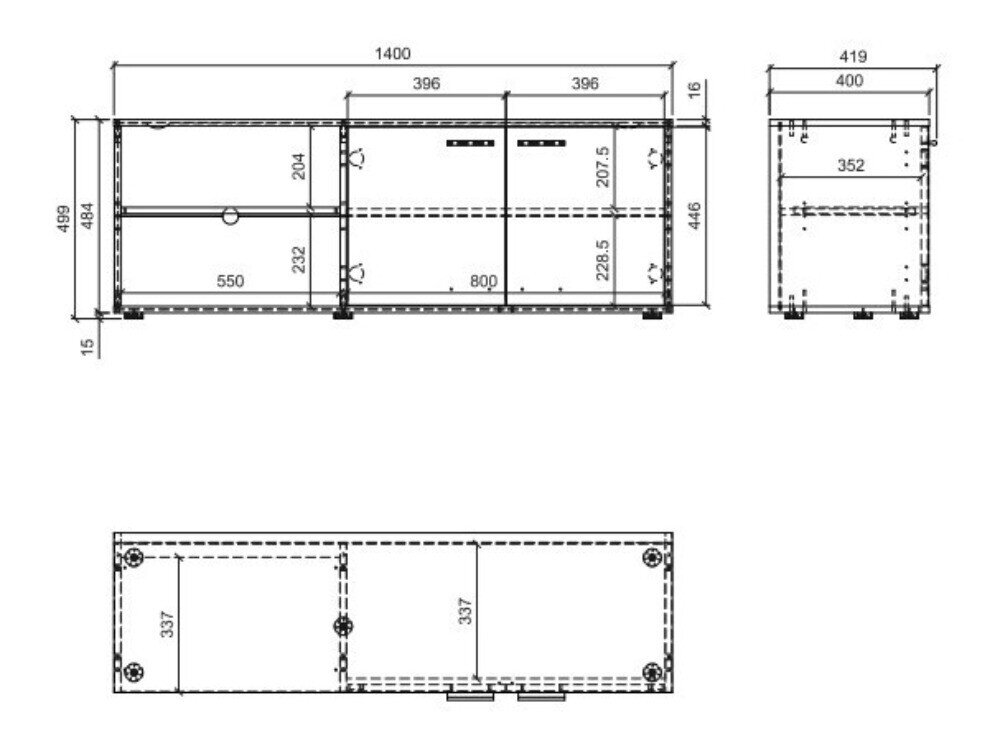 TV-meubel Ontario 245 (Wit + Artisan eiken)