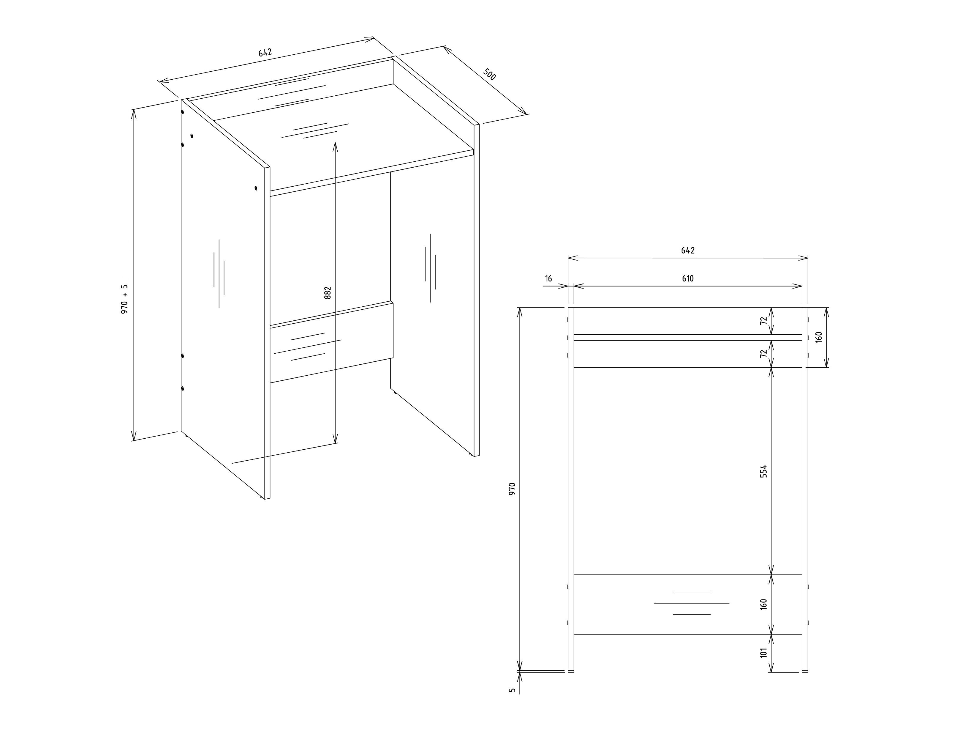 Plank voor de badkamer Balelbo 102 (Antraciet + Artisan eiken)