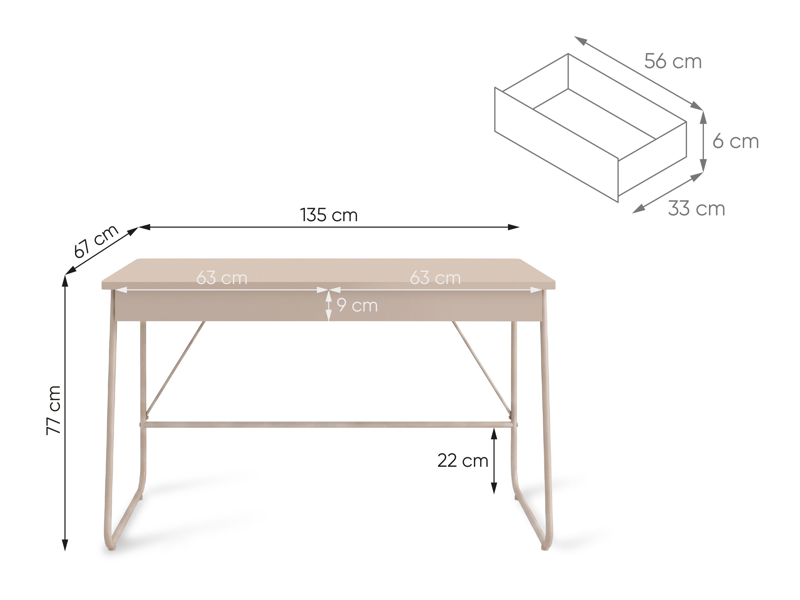 Bureau Fresno 185 (Beige)
