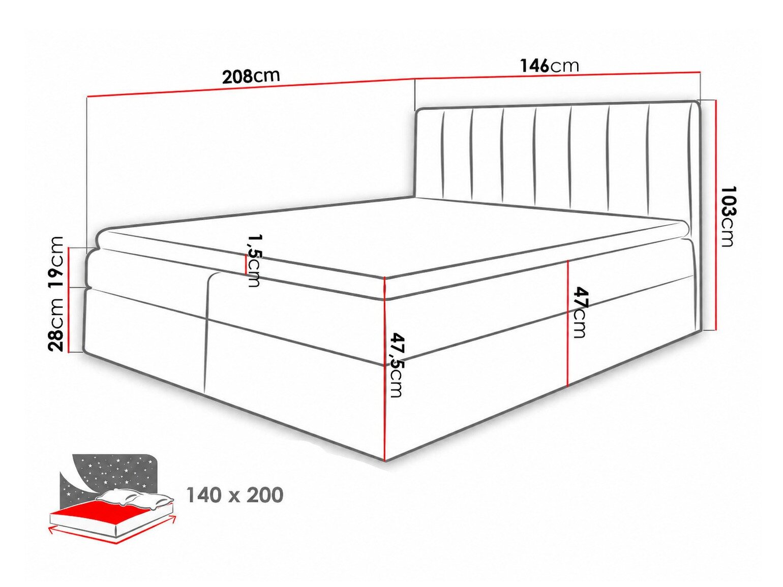 Boxspring Culina (Soft 011 + Ikar 01)