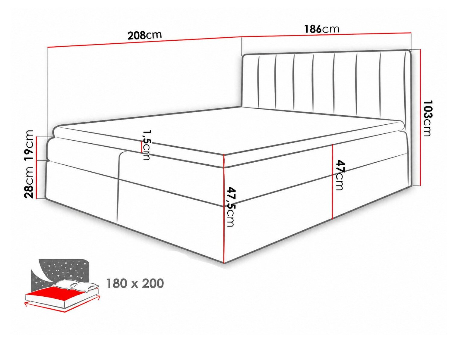 Boxspring Culina (Soft 011 + Ikar 01)