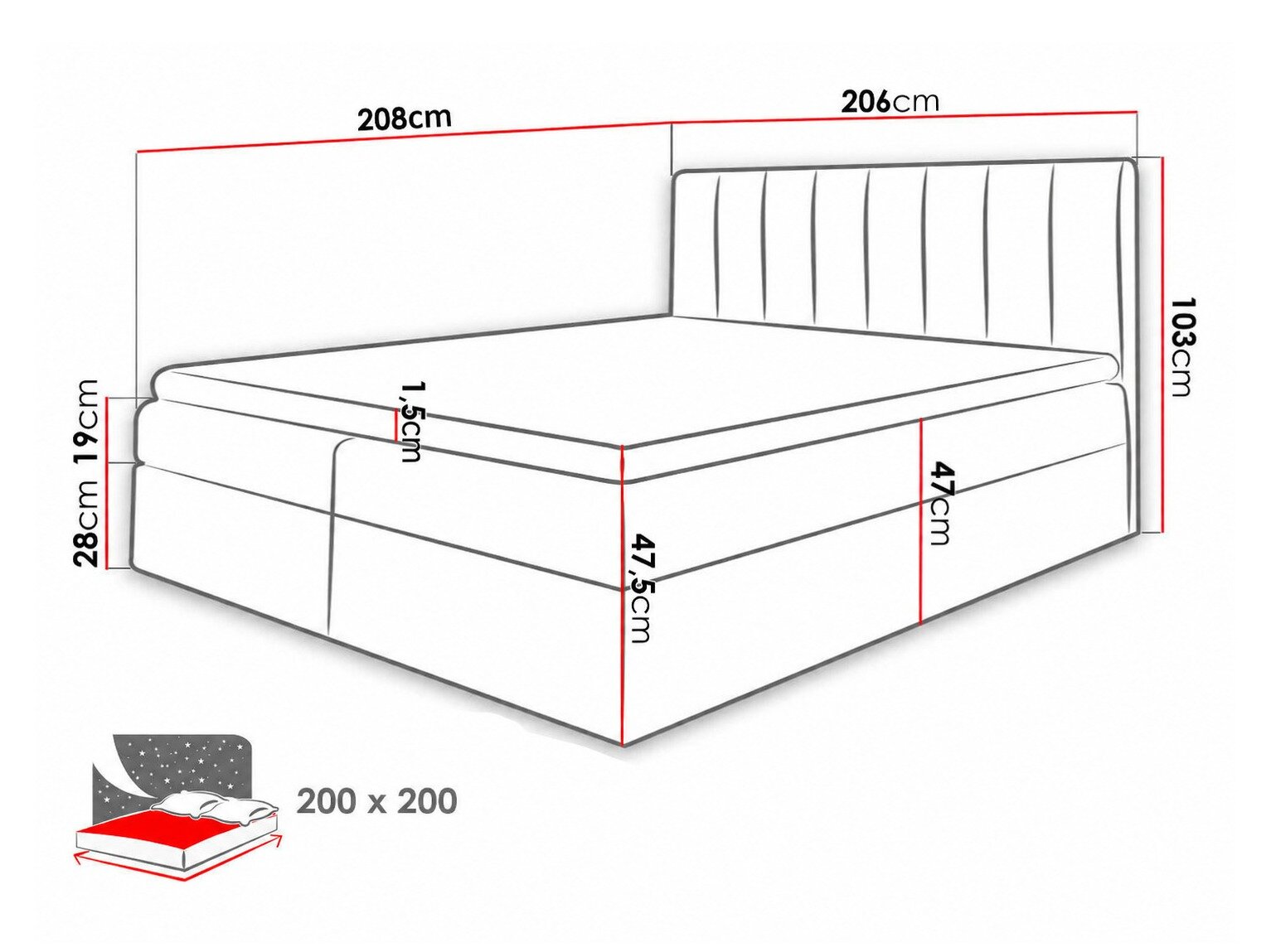 Boxspring Culina (Soft 011 + Ikar 01)
