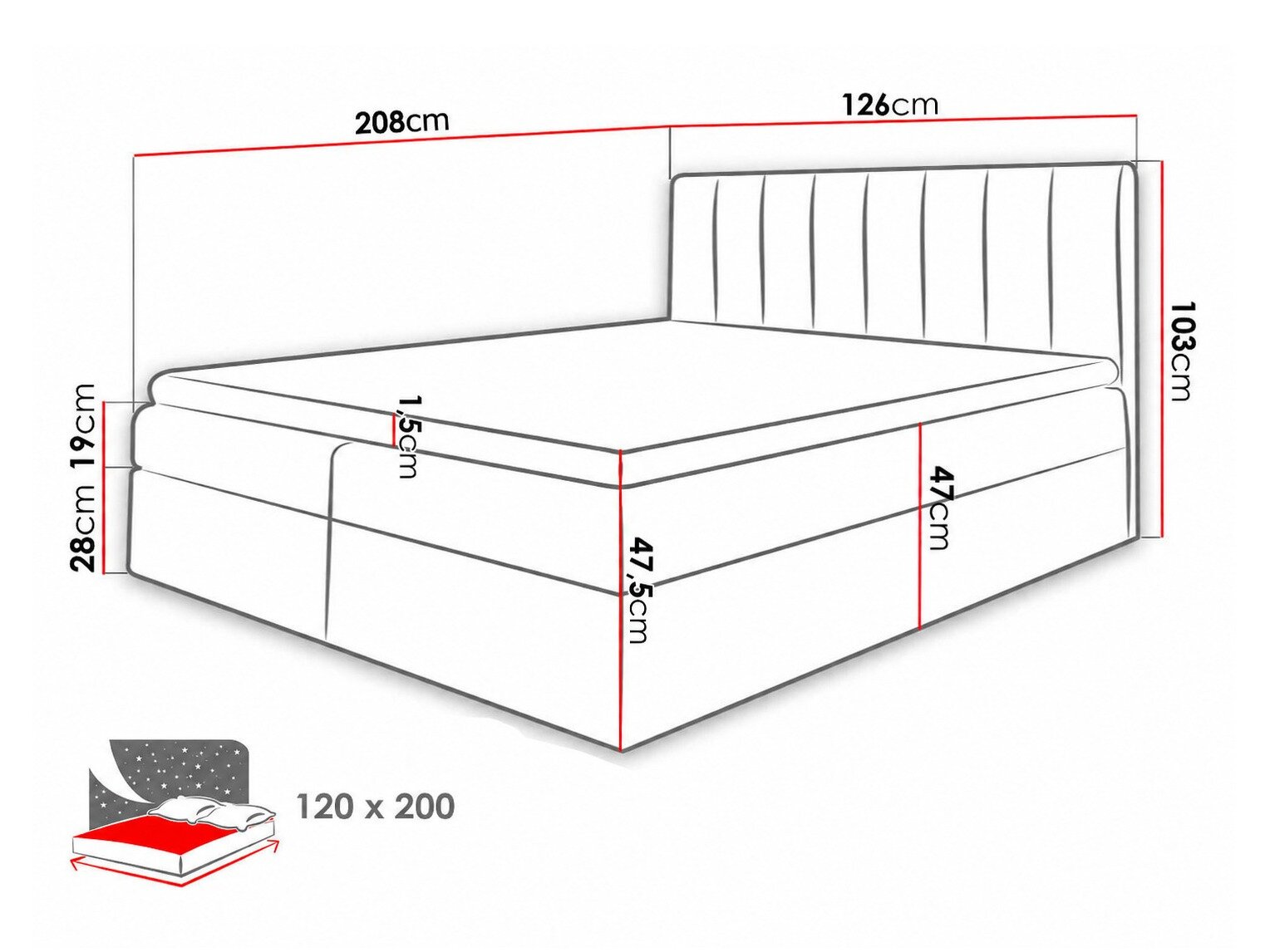 Boxspring Culina (Soft 017 + Spirit 13)