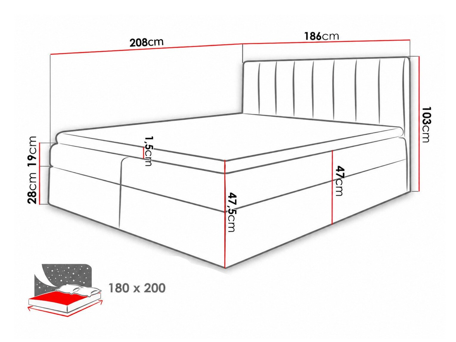 Boxspring Culina (Soft 017 + Spirit 13)