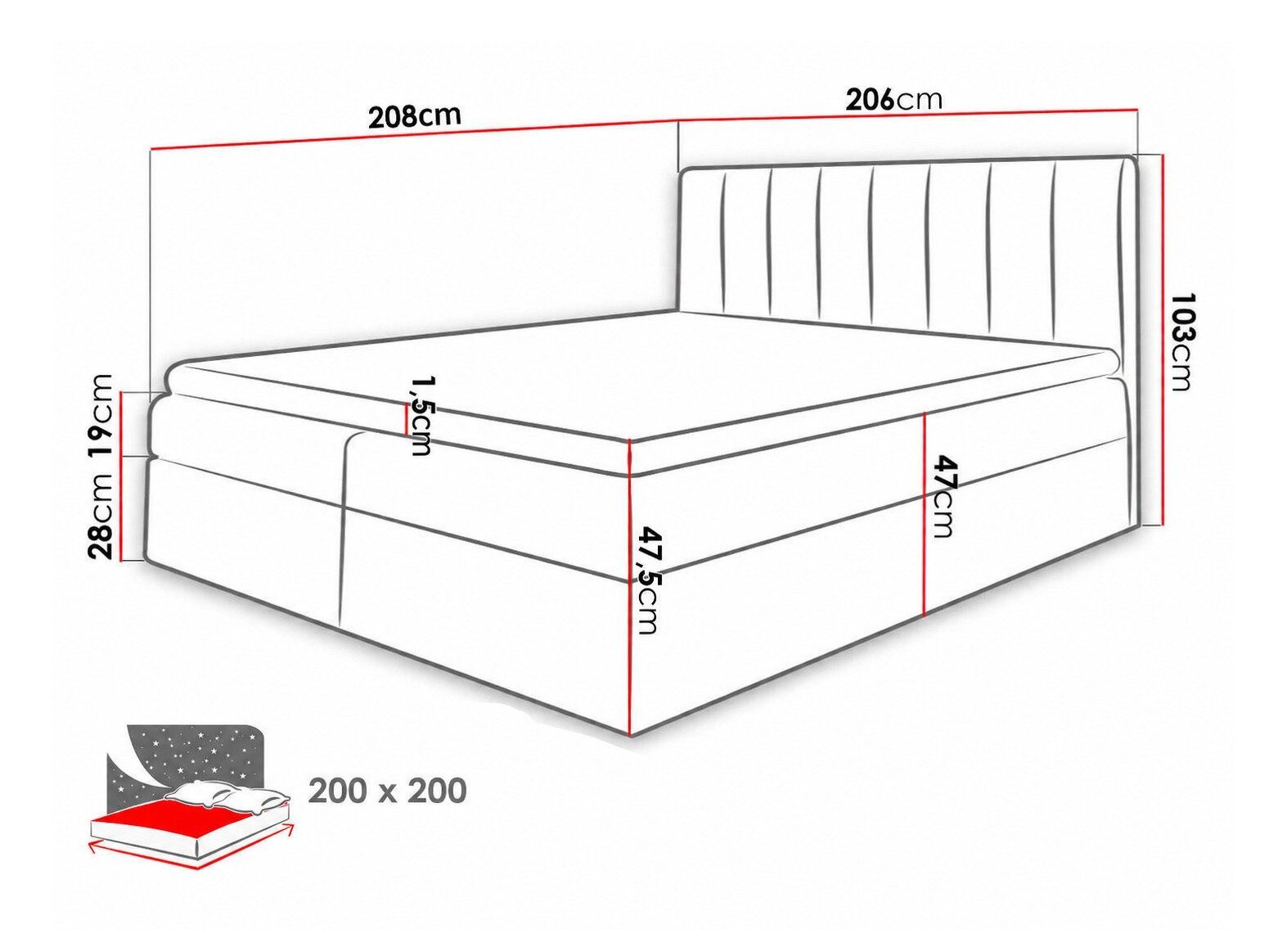 Boxspring Culina (Soft 017 + Spirit 13)