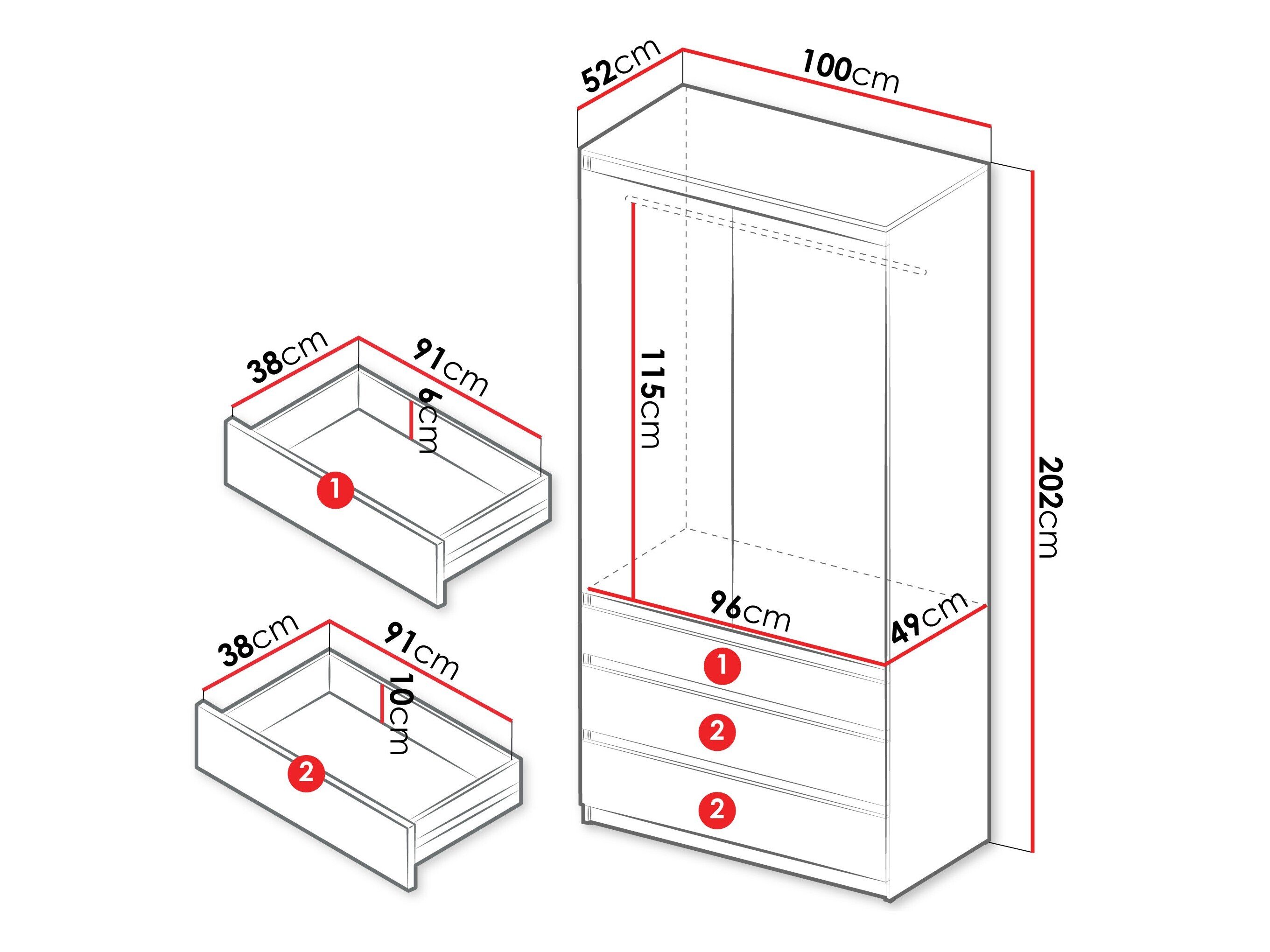 Kledingkast Comfivo Structor (Notenhout)