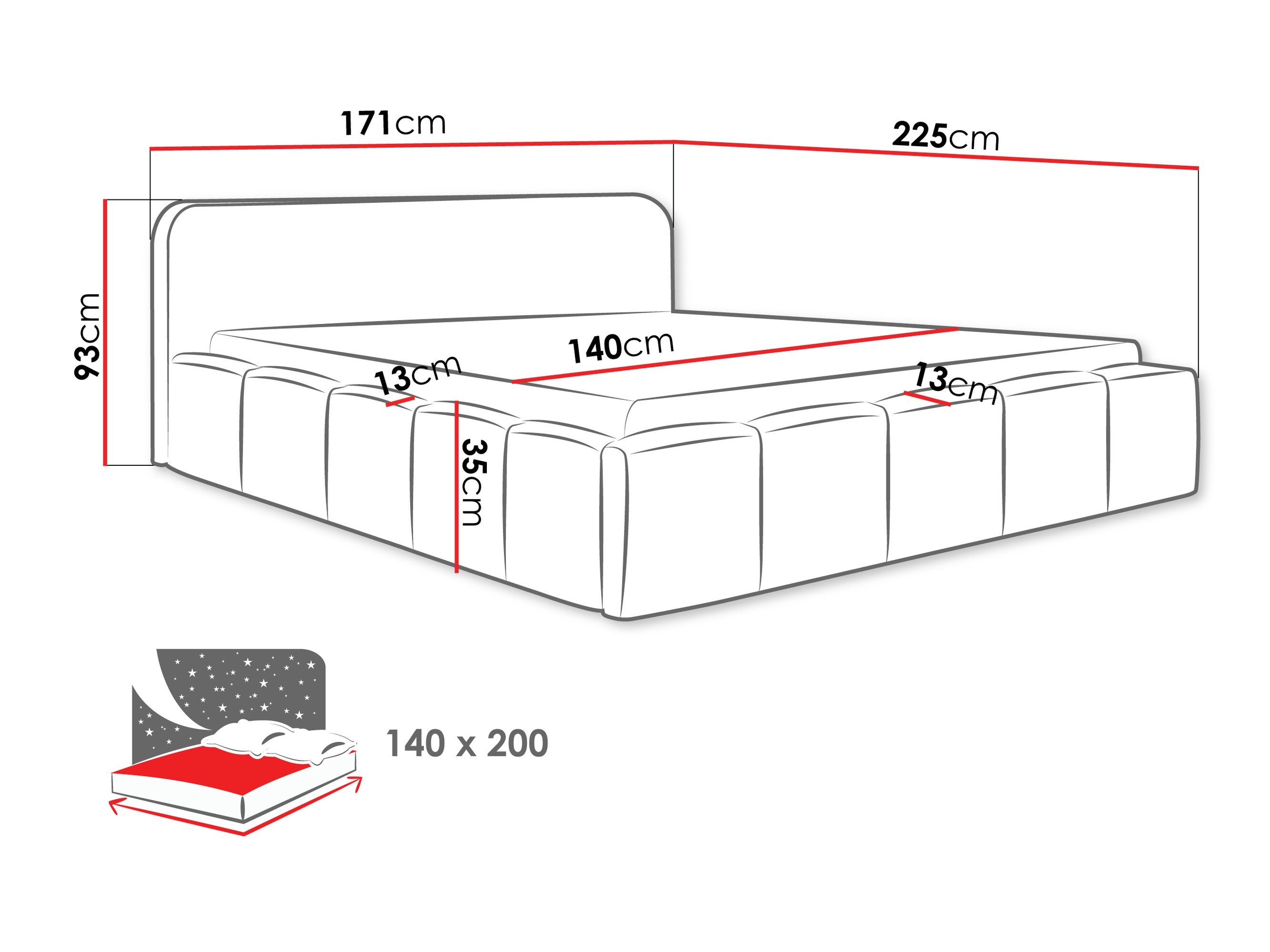 Bed TrendyNest 135 (Lambi 01)