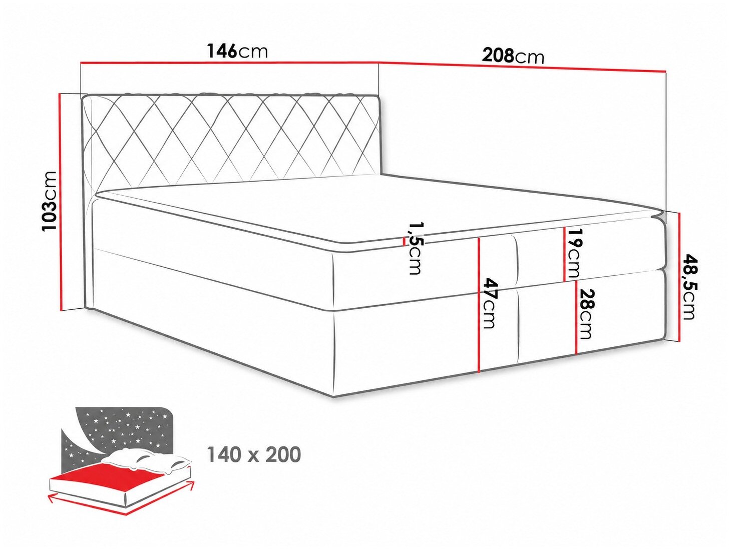 Boxspring Genus (Velluto 16)