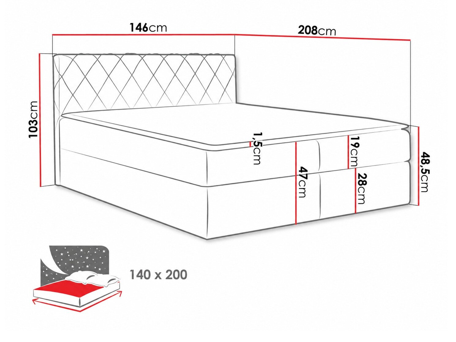 Boxspring Genus (Velluto 3)