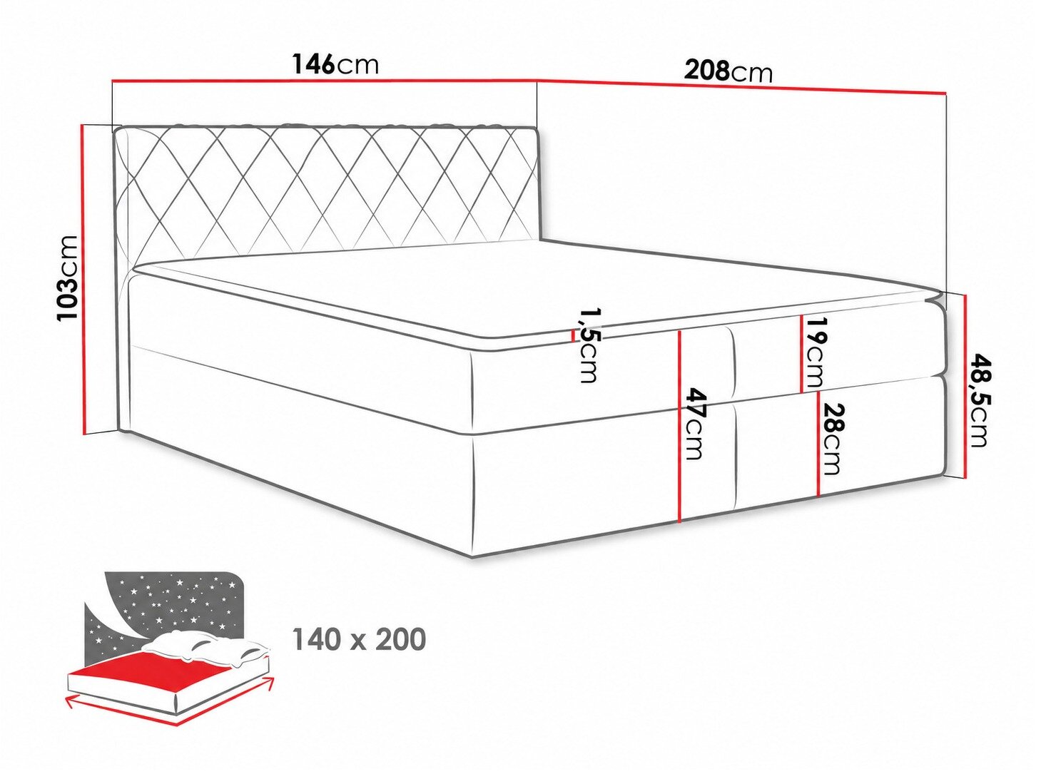 Boxspring Genus (Velluto 7)