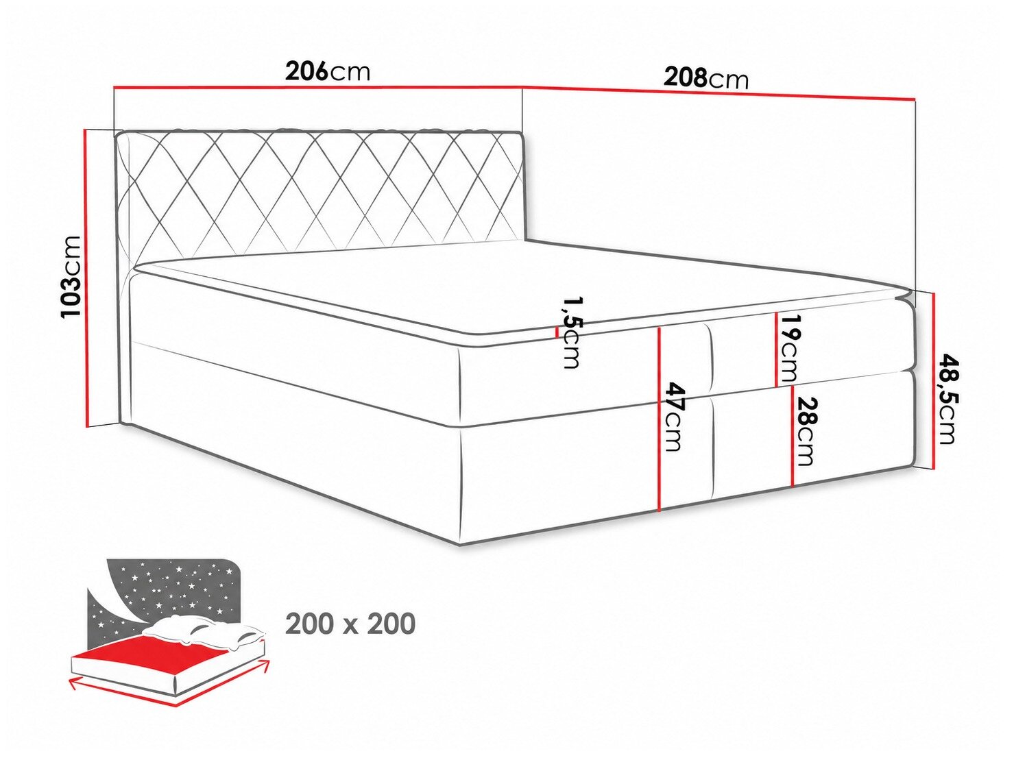 Boxspring Genus (Velluto 7)