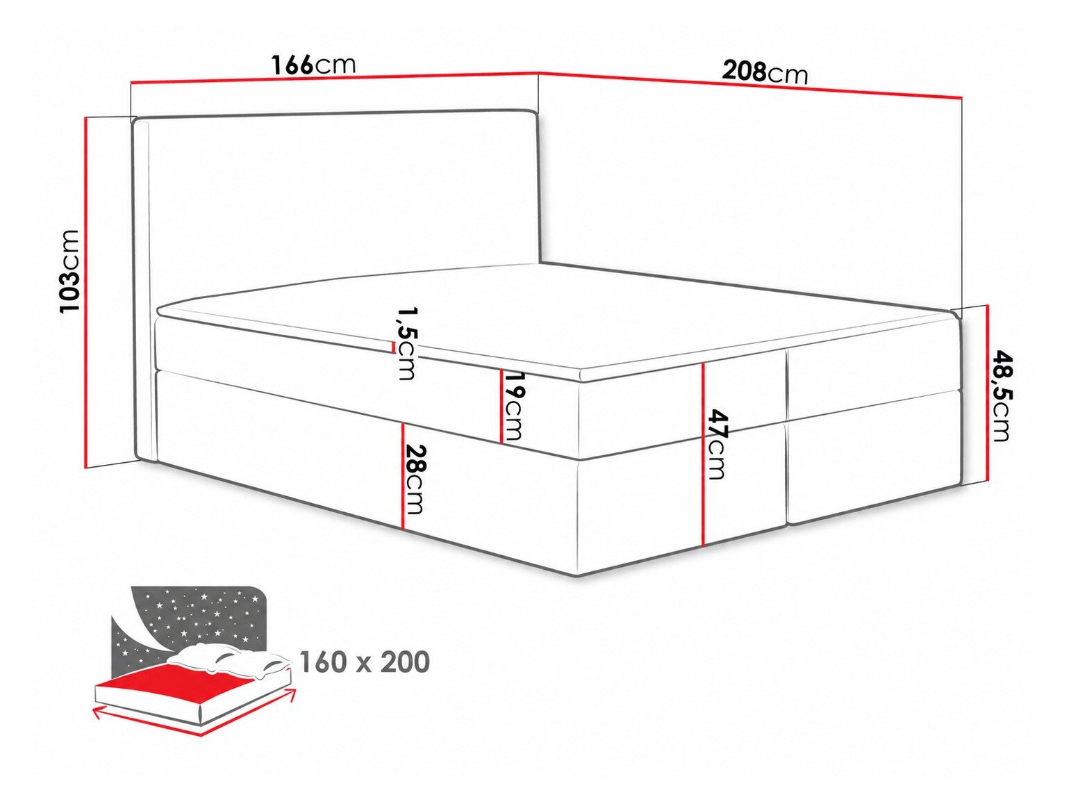 Boxspring Nix (Velluto 10)