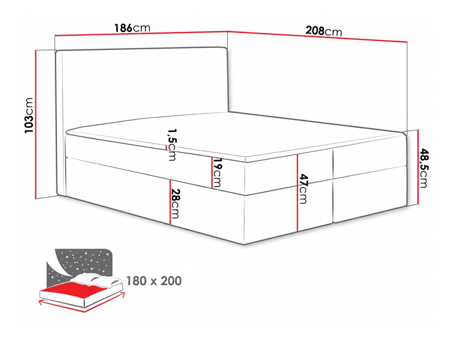 Boxspring Nix (Velluto 10)