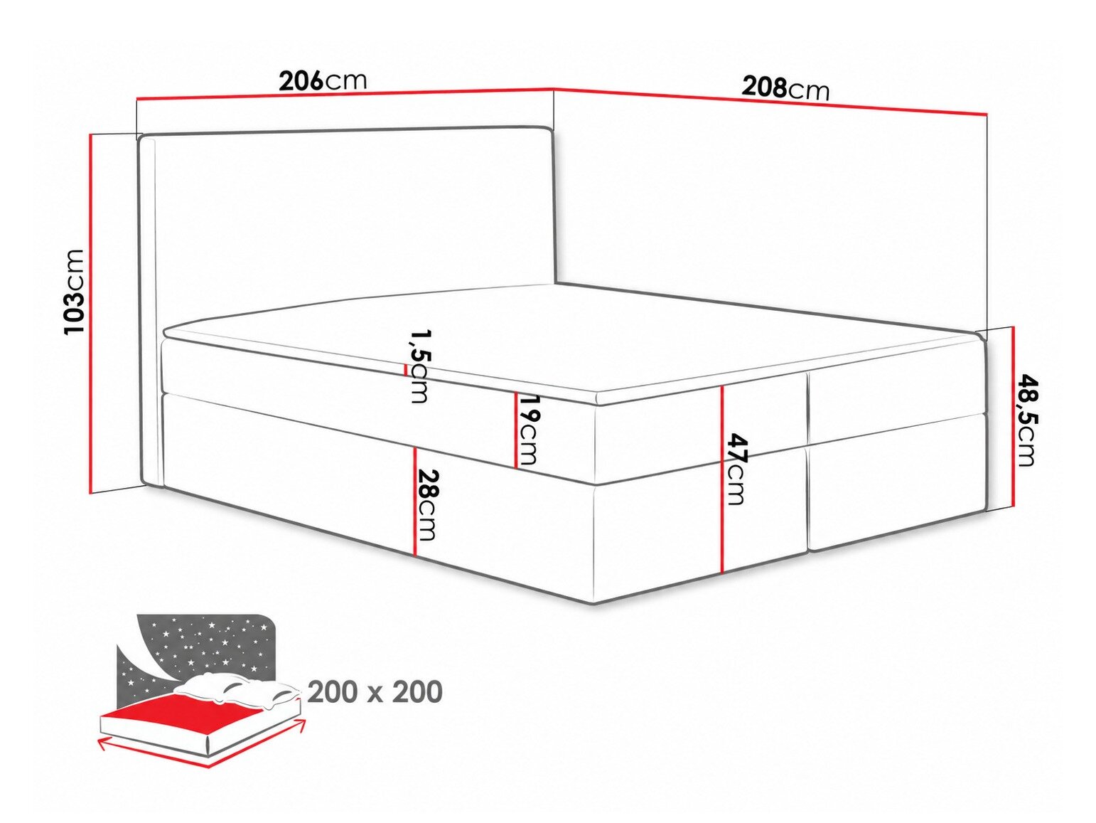 Boxspring Nix (Velluto 10)