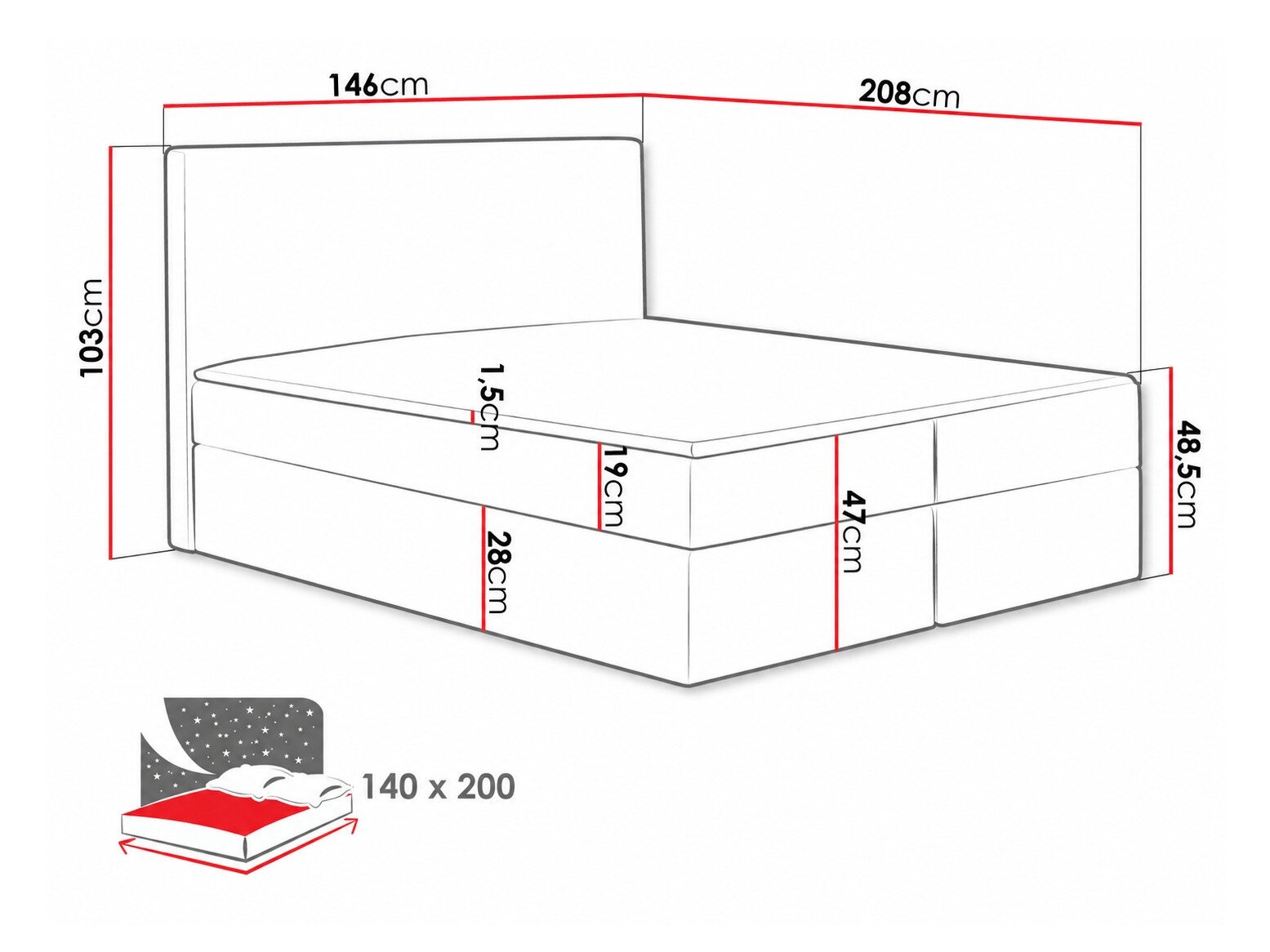 Boxspring Nix (Velluto 11)