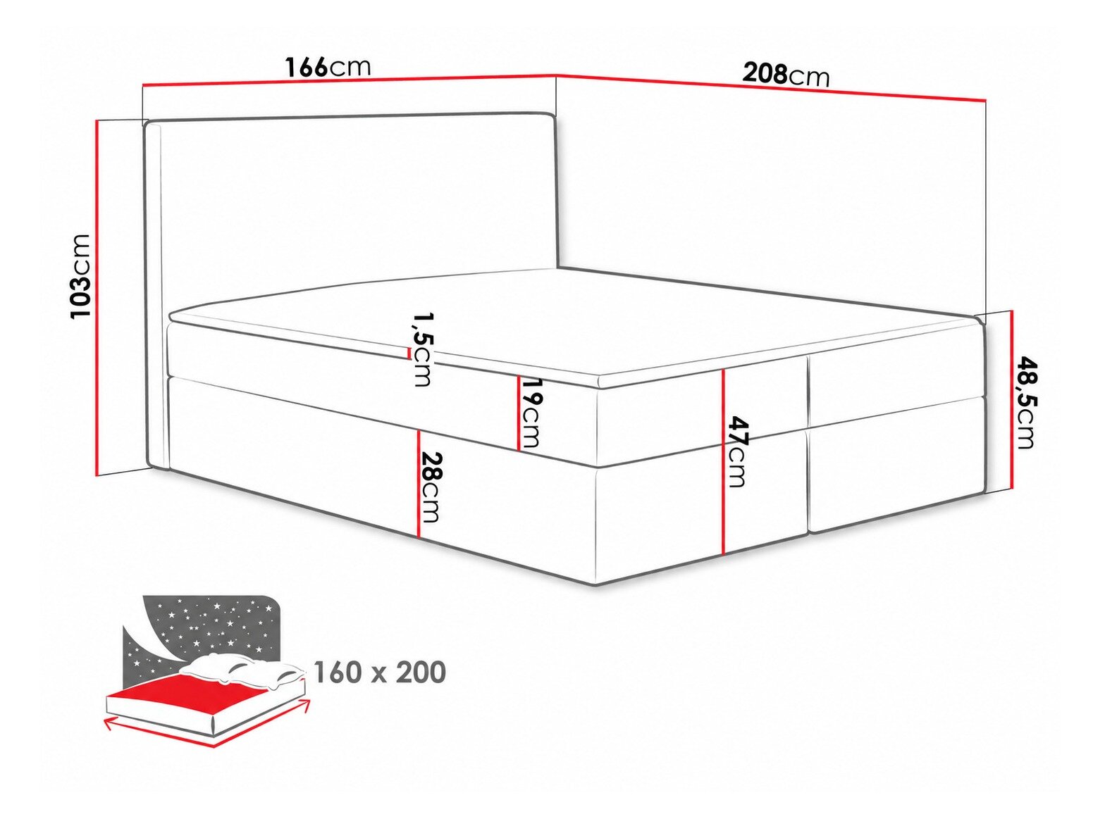 Boxspring Nix (Velluto 11)