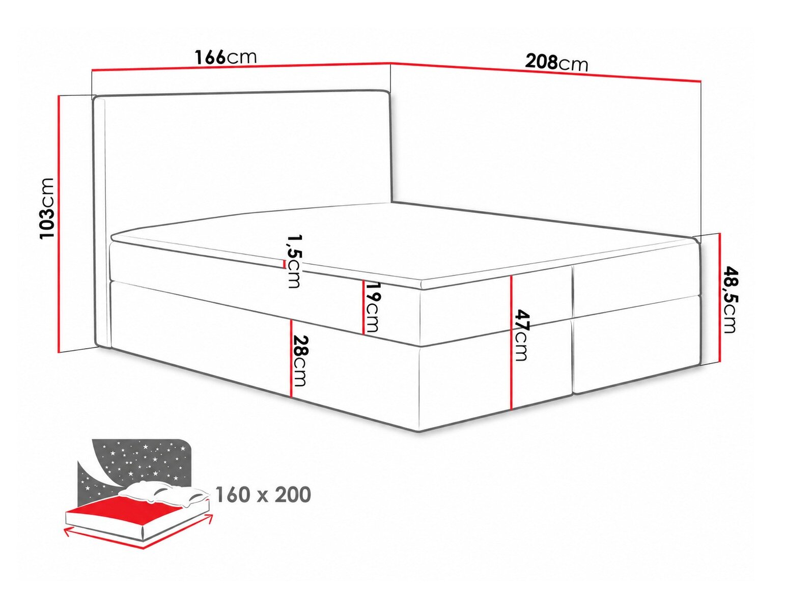 Boxspring Nix (Velluto 14)