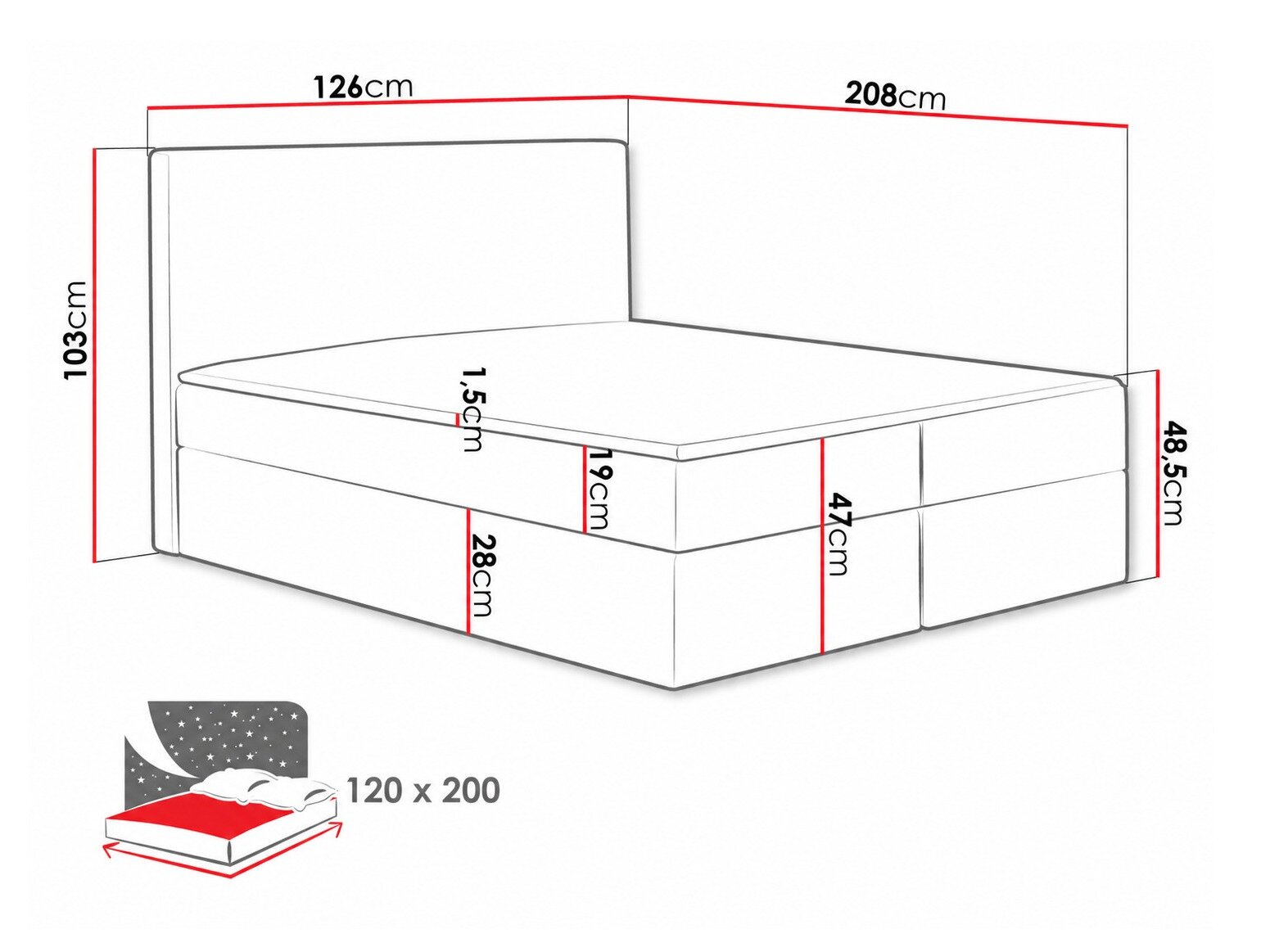 Boxspring Nix (Velluto 16)