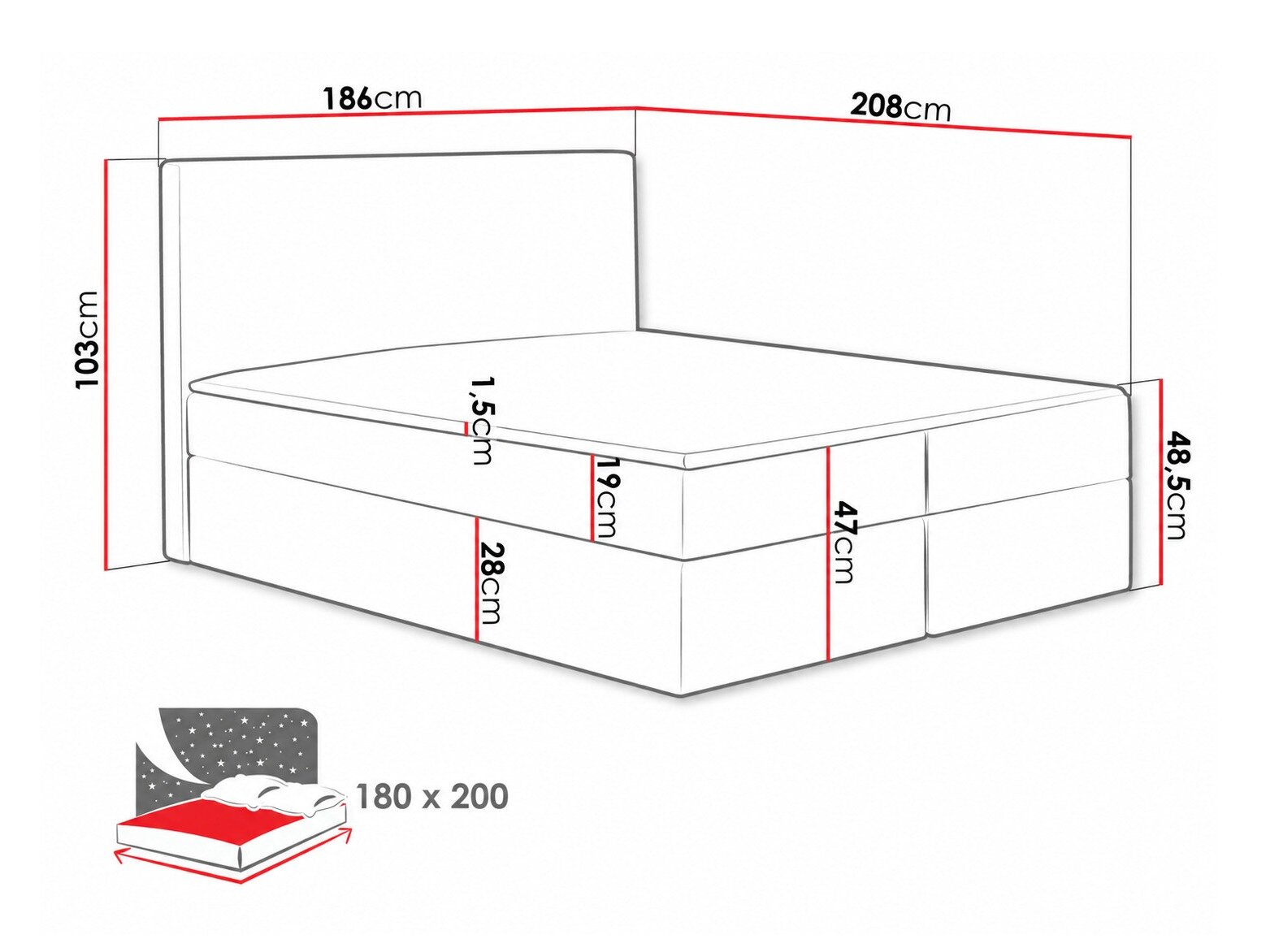 Boxspring Nix (Velluto 16)