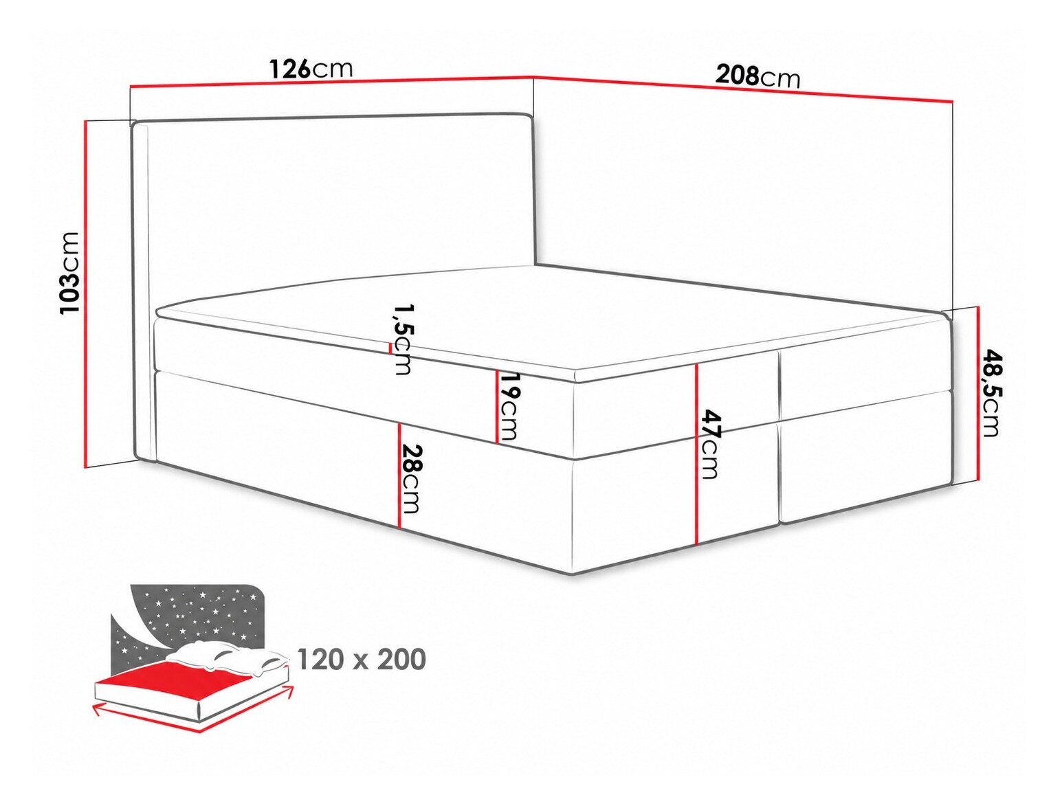 Boxspring Nix (Velluto 3)