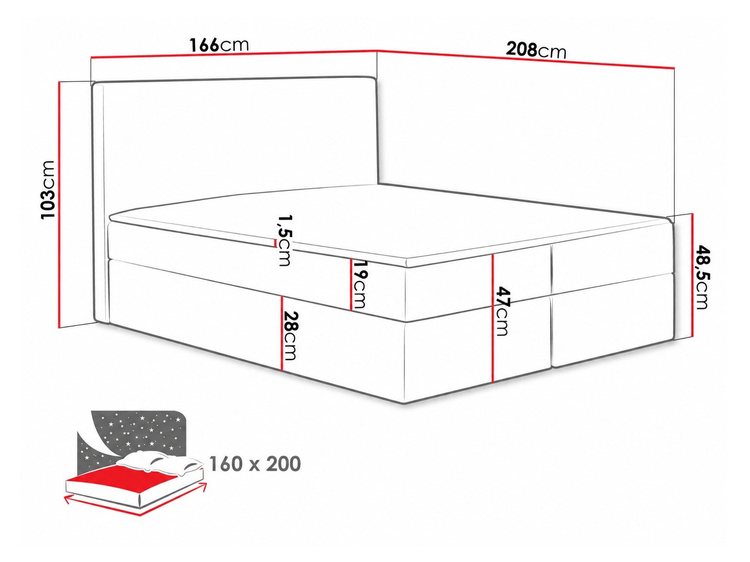 Boxspring Nix (Velluto 3)