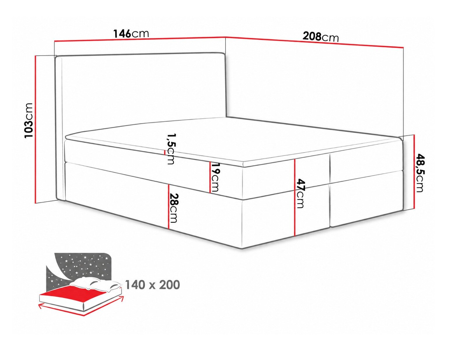 Boxspring Nix (Velluto 7)