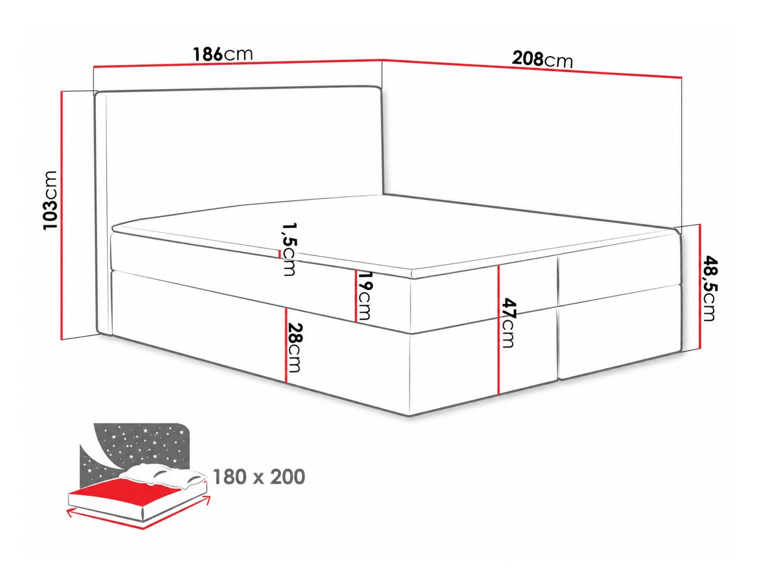 Boxspring Nix (Velluto 7)