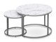 Salontafel set Houston 2213 (Wit marmer + Zilver)