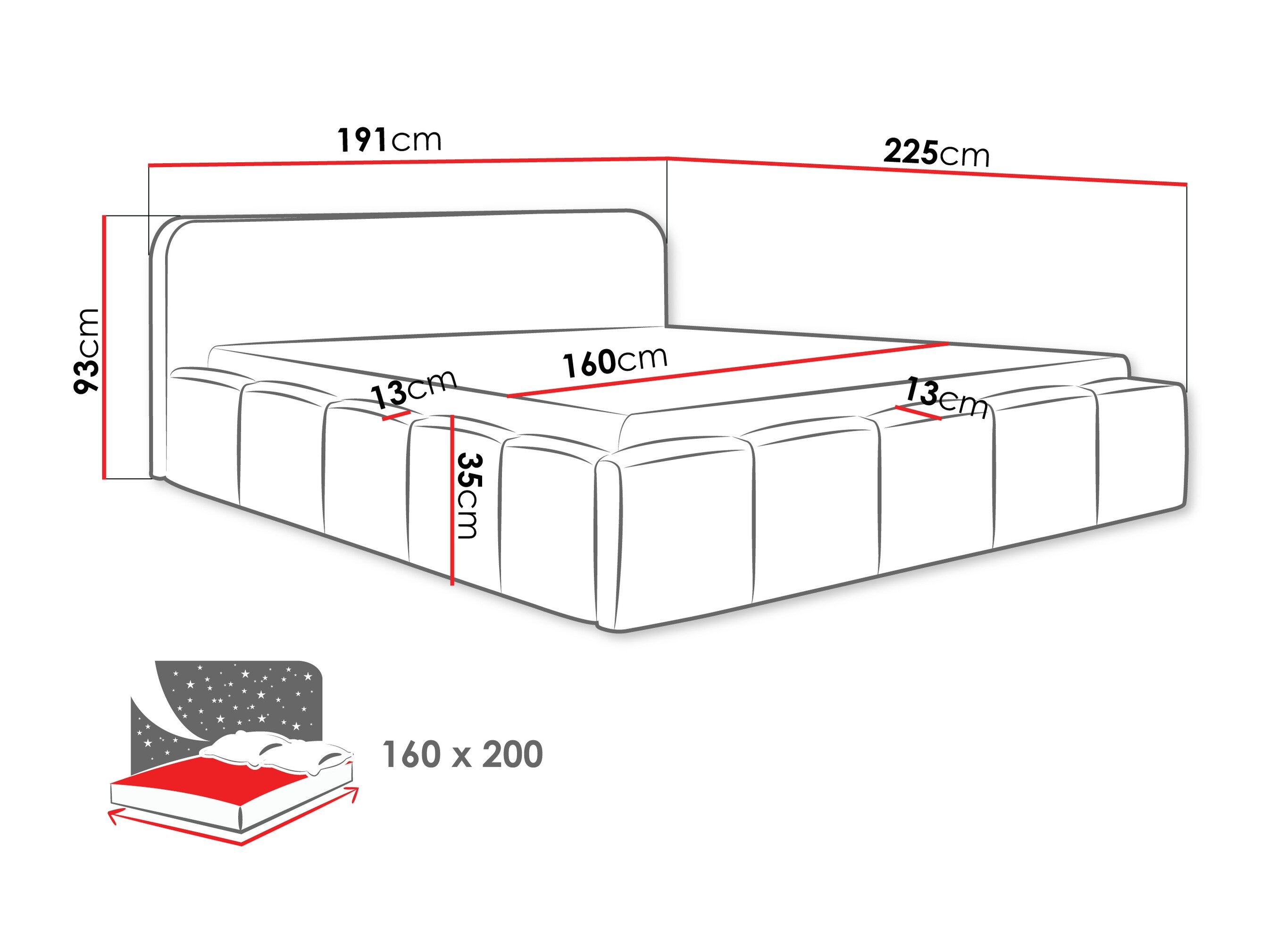 Bed TrendyNest 135 (Lambi 03)