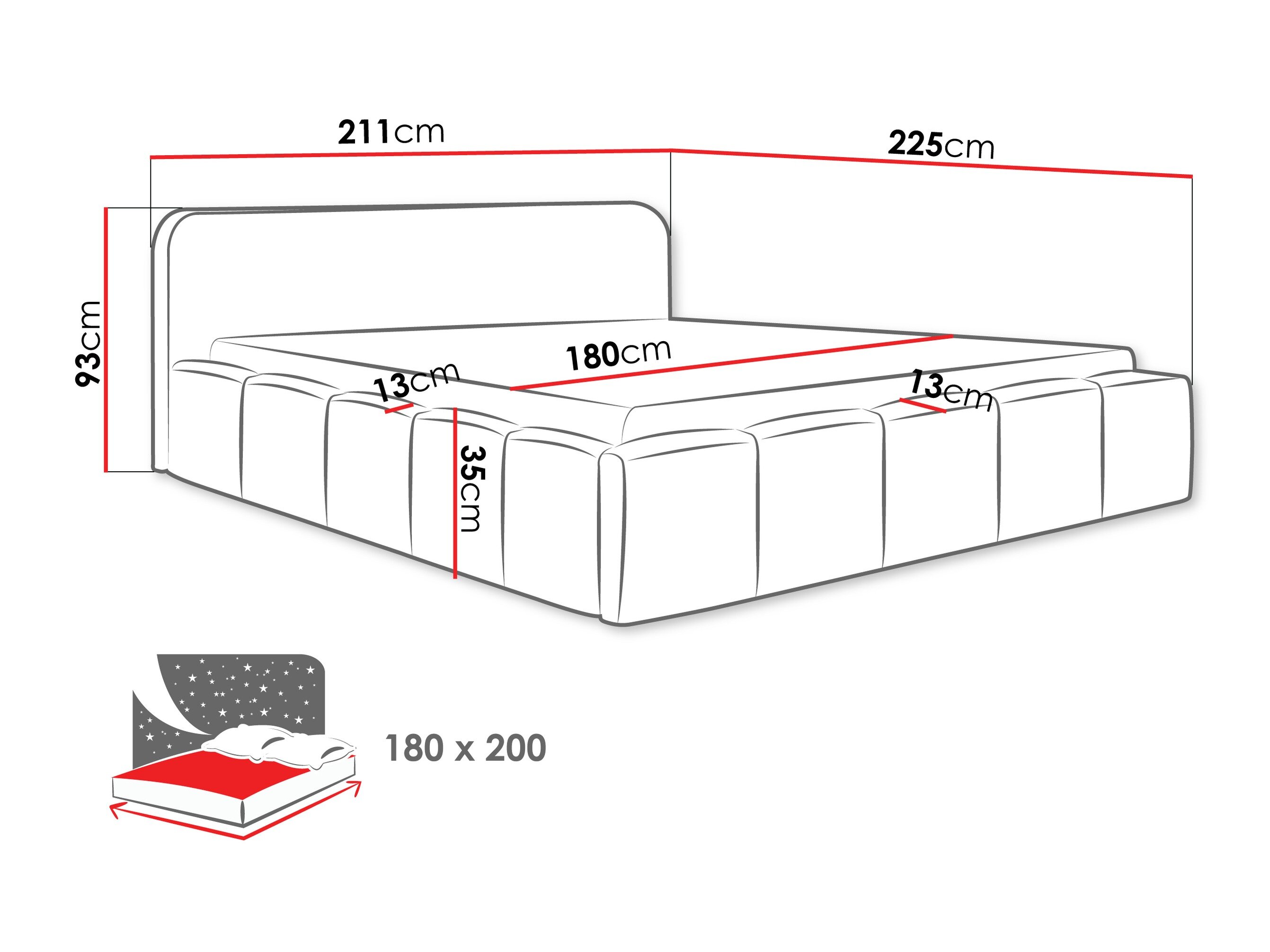 Bed TrendyNest 135 (Lambi 03)