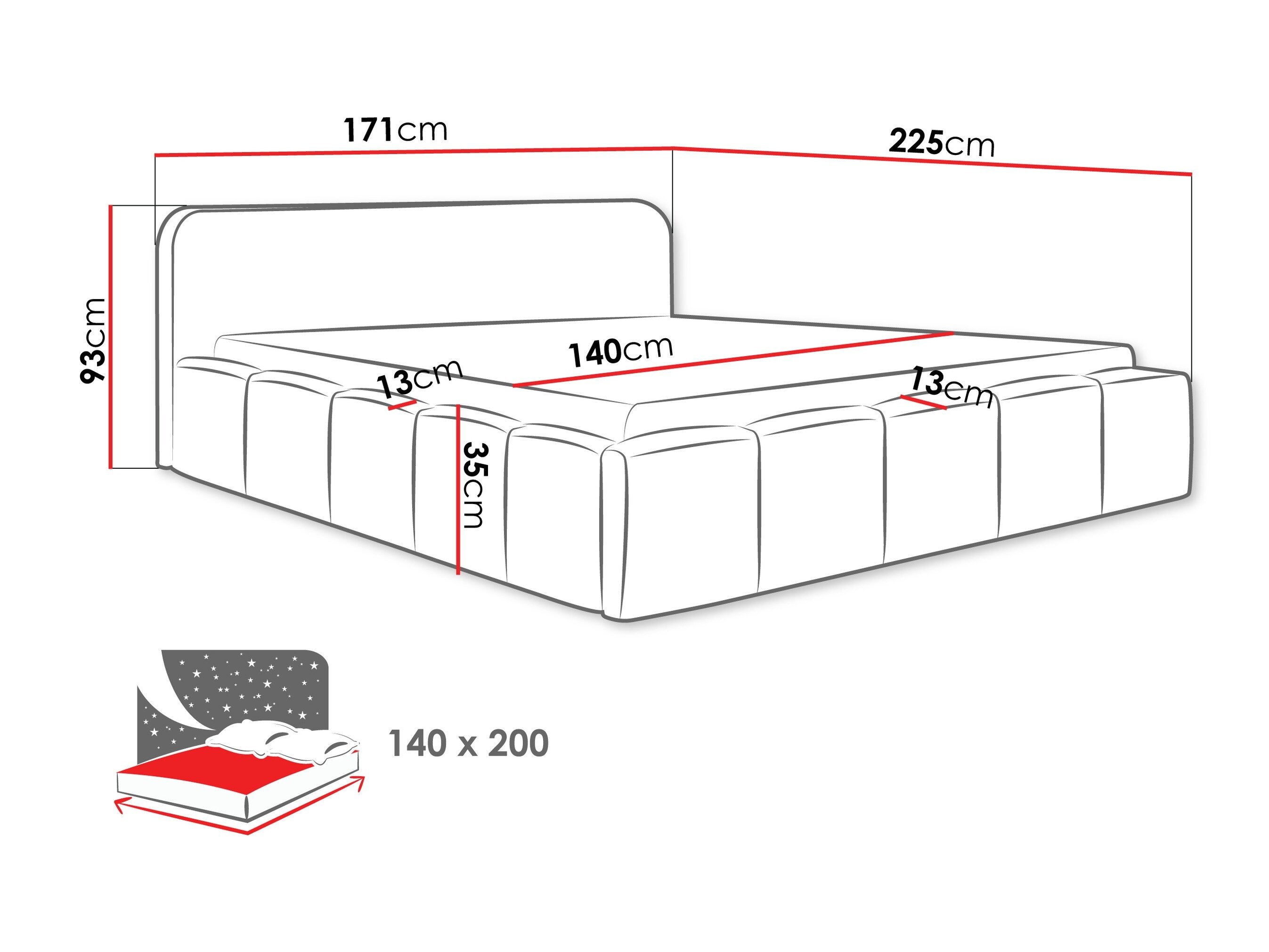 Bed TrendyNest 135 (Lambi 04)