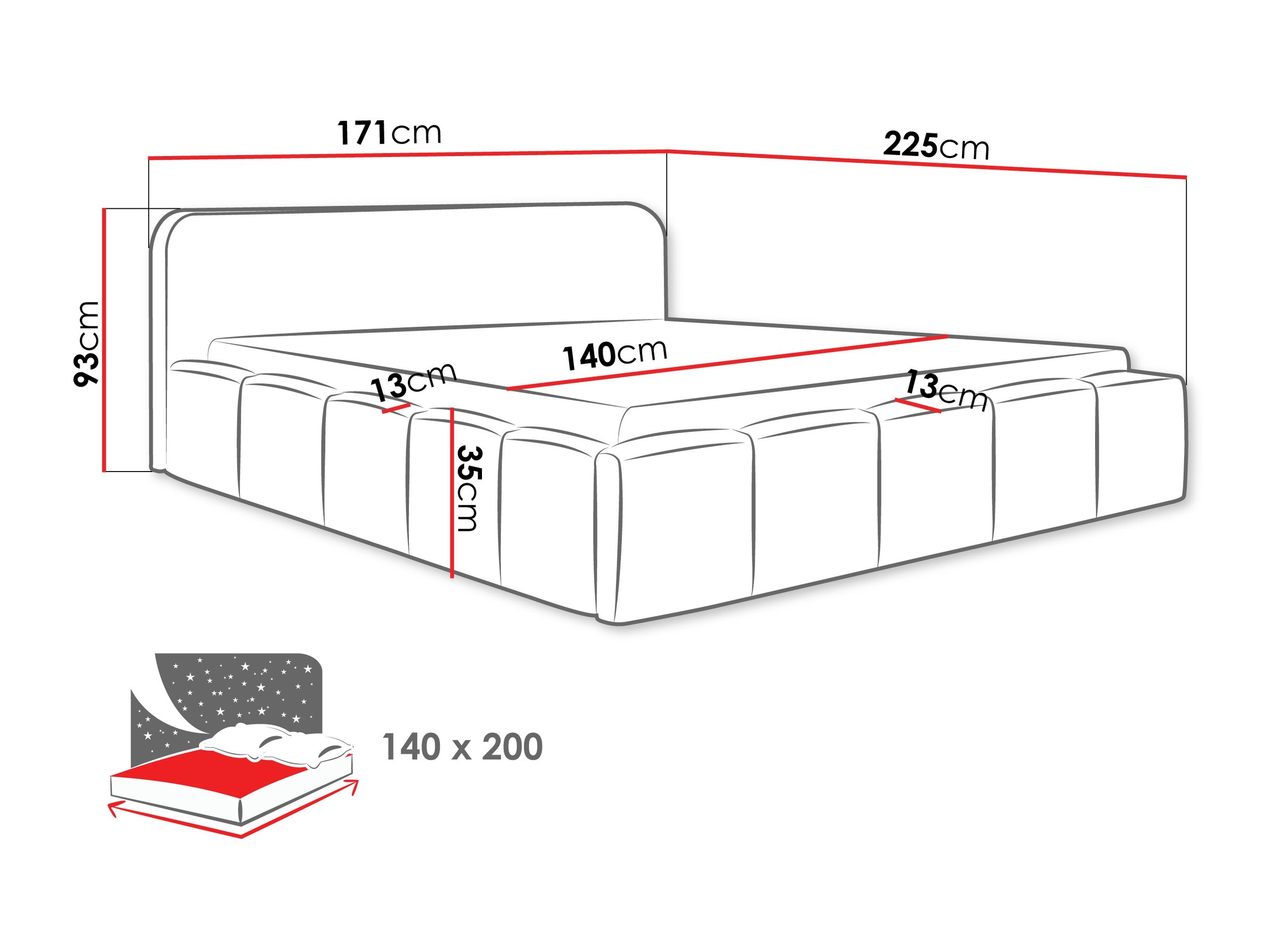 Bed TrendyNest 135 (Lambi 06)