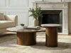 Salontafel Detroit 1059 (Steen Patroon + Notenhout)